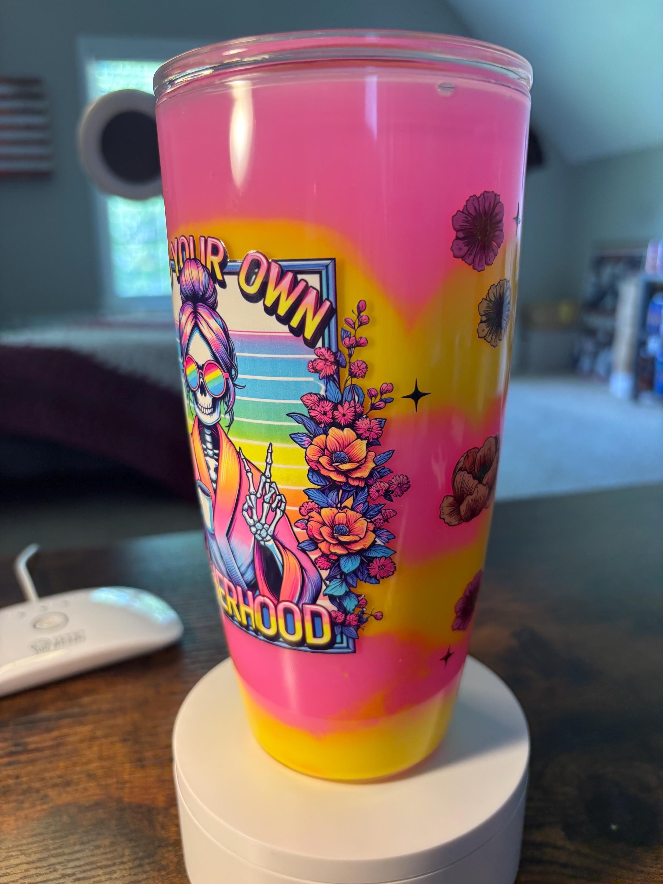 Skeleton Motherhood Snow Globe Tumbler | 24oz Fat Milkshake Cup