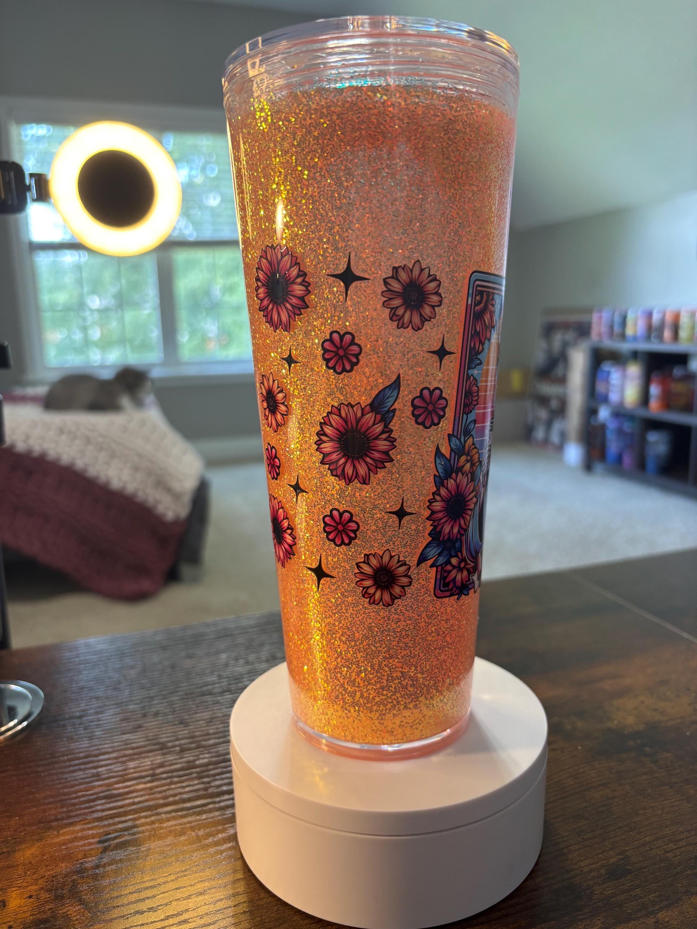 The Mom Skeleton Snow Globe Tumbler | Glitter Handmade Cup | Funny Spooky Mom Gift