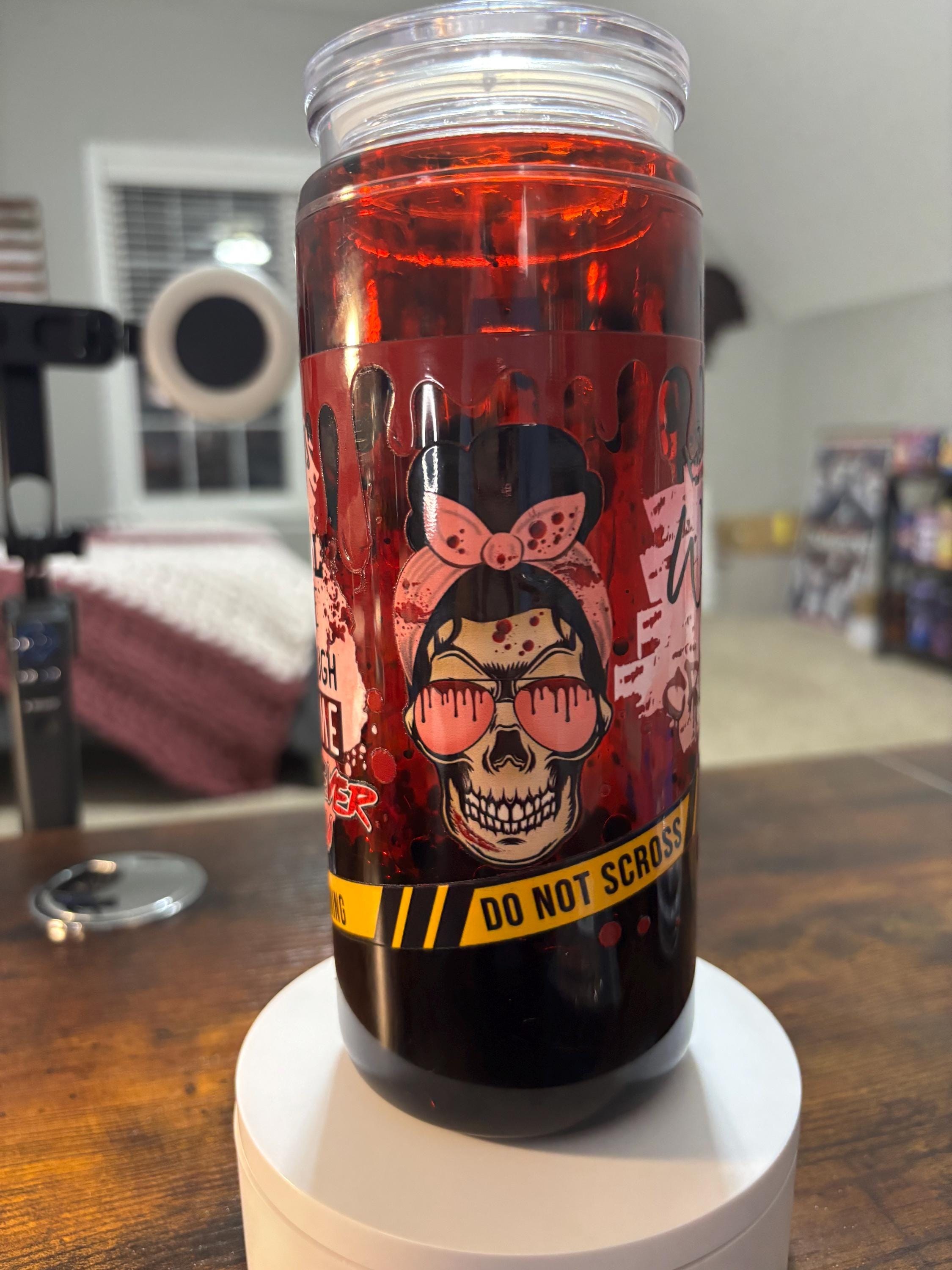 Crime Shows Snow Globe Tumbler | 20oz Handmade True Crime Fan Cup | Podcast Lover Gift