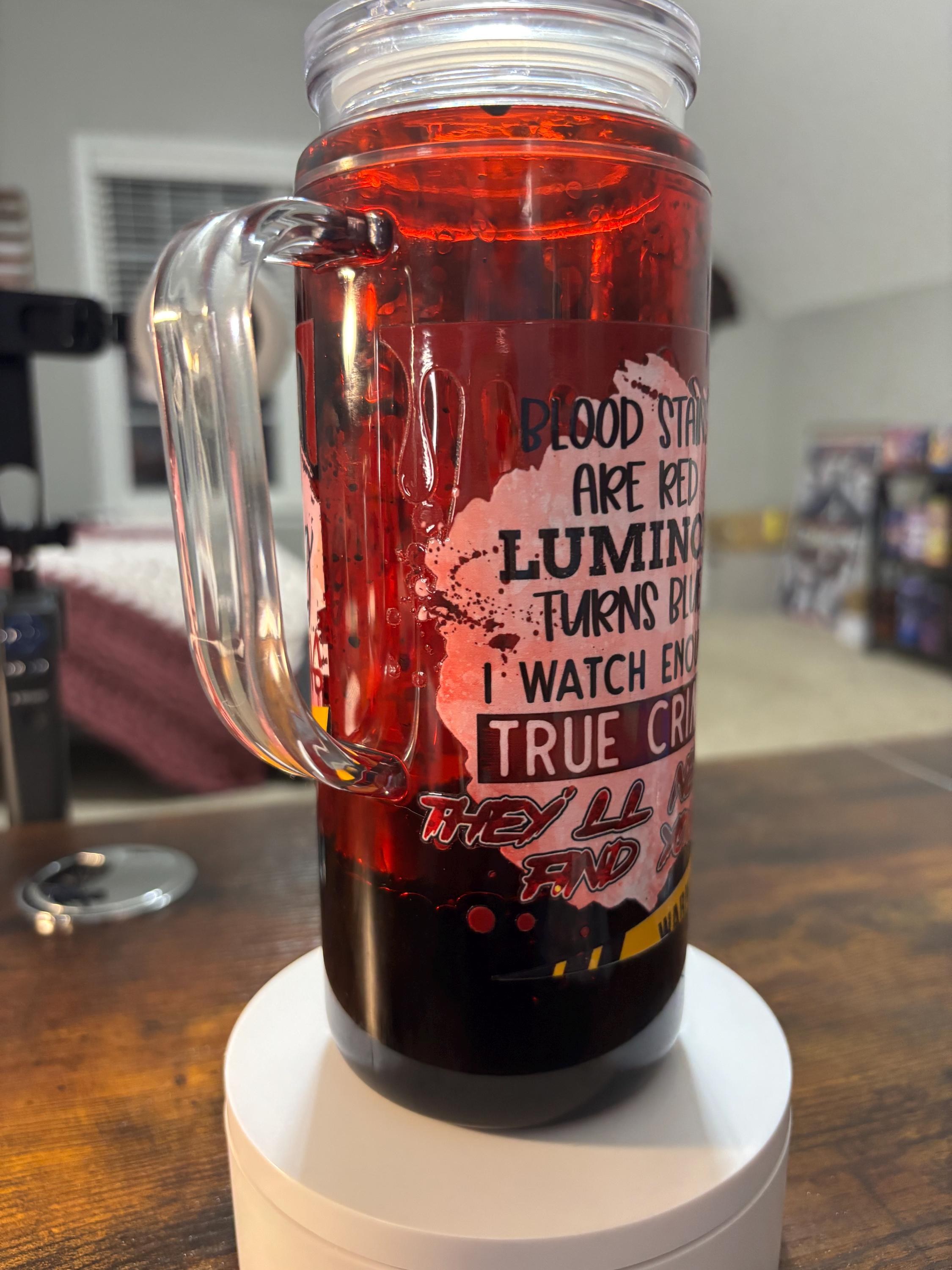 Crime Shows Snow Globe Tumbler | 20oz Handmade True Crime Fan Cup | Podcast Lover Gift