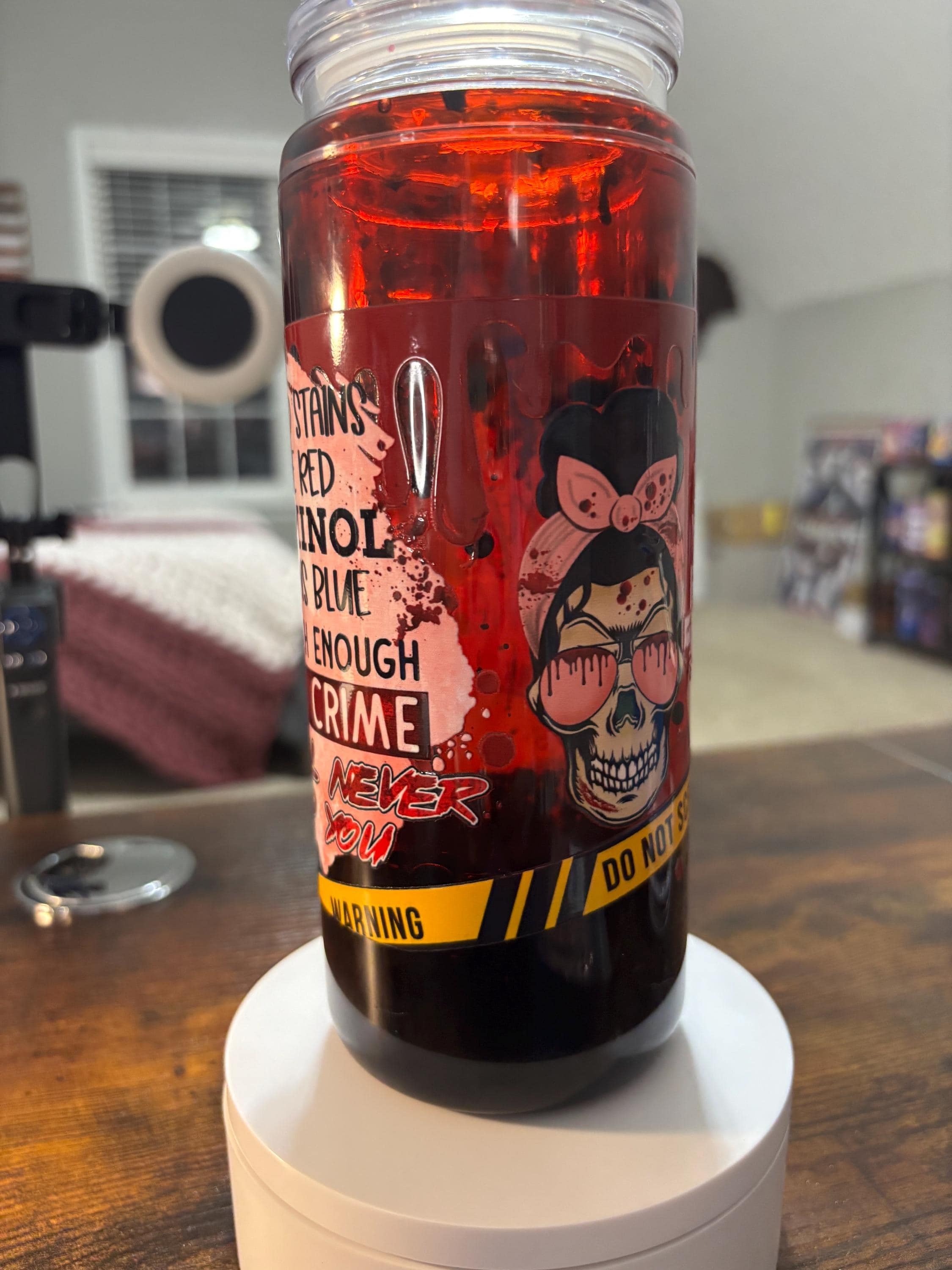 Crime Shows Snow Globe Tumbler | 20oz Handmade True Crime Fan Cup | Podcast Lover Gift