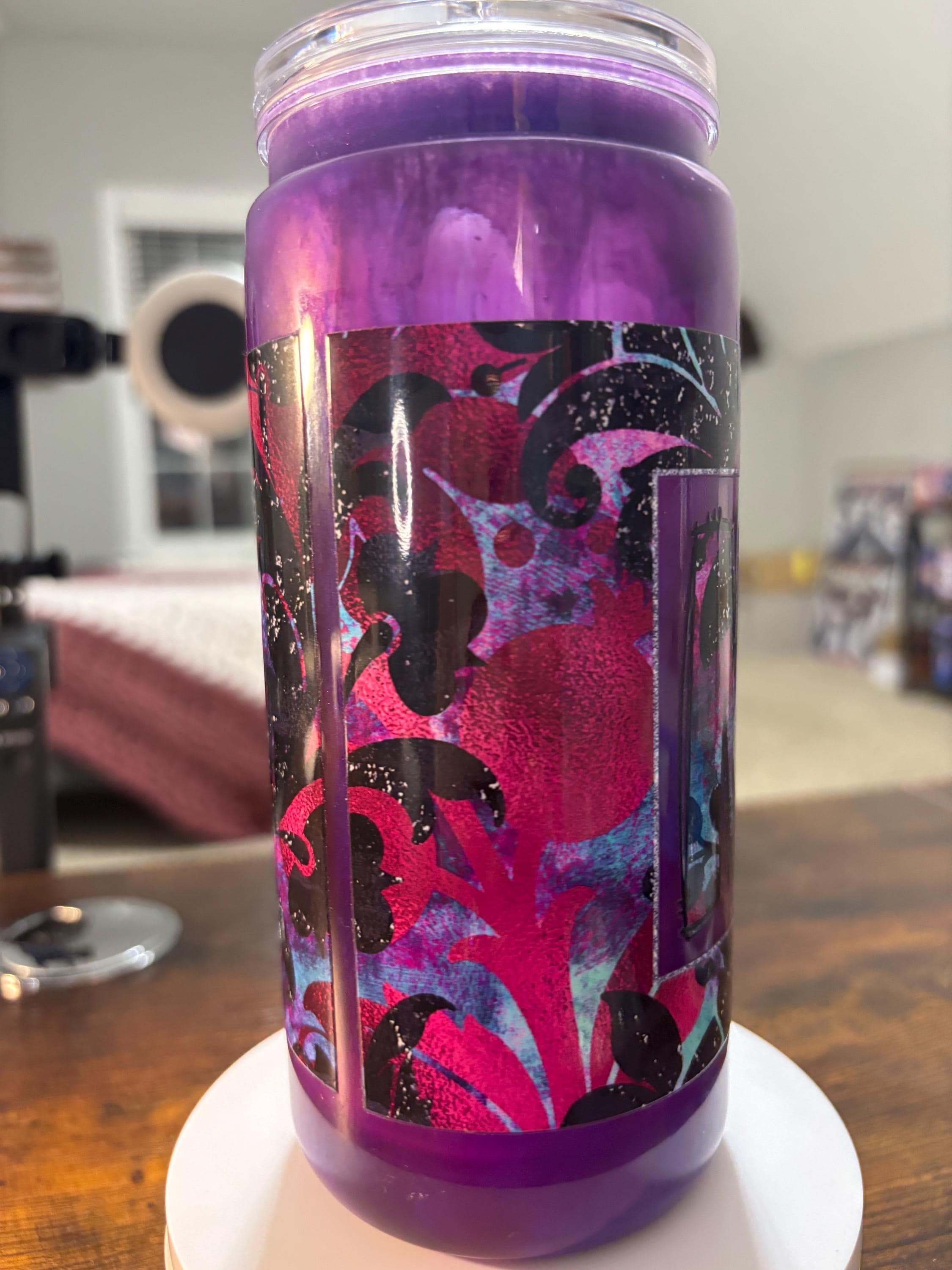 Artisan Scroll Mom Cateye Snow Globe Tumbler | 20oz Handmade Boho Mom Cup
