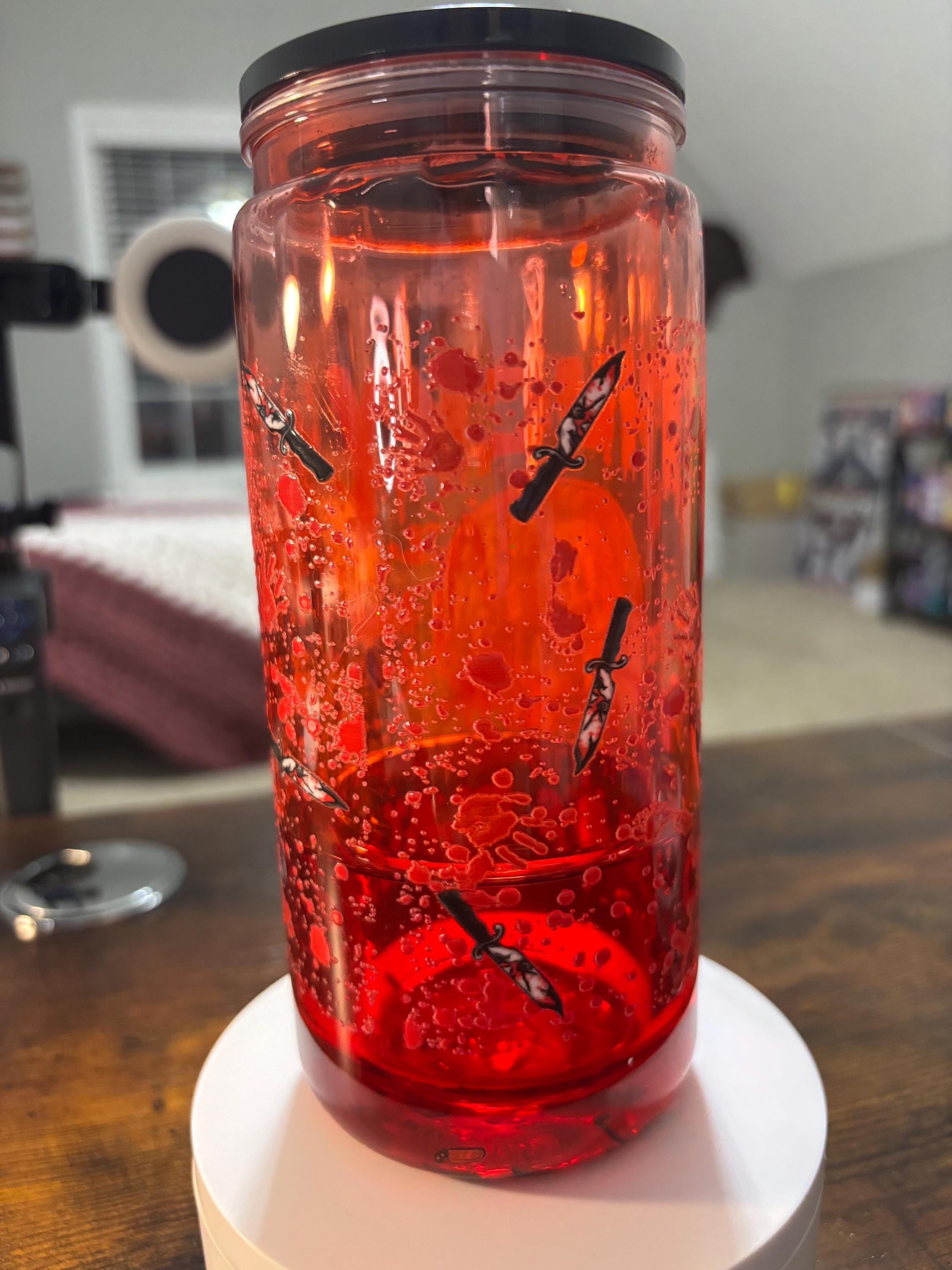 Chucky Doll Snow Globe Tumbler | Handmade 20oz Acrylic Horror Cup | Slasher Fan Gift