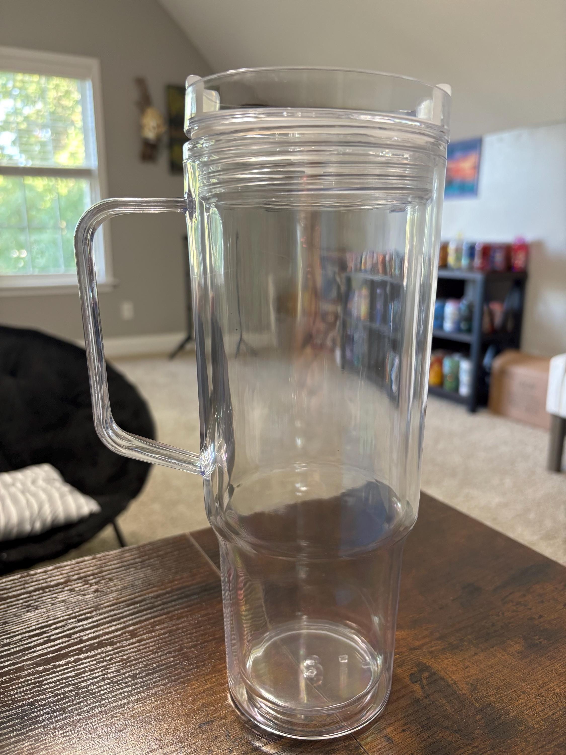 40oz Handmade Acrylic Snow Globe Tumbler | Glitter Shaker Cup (Customizable)