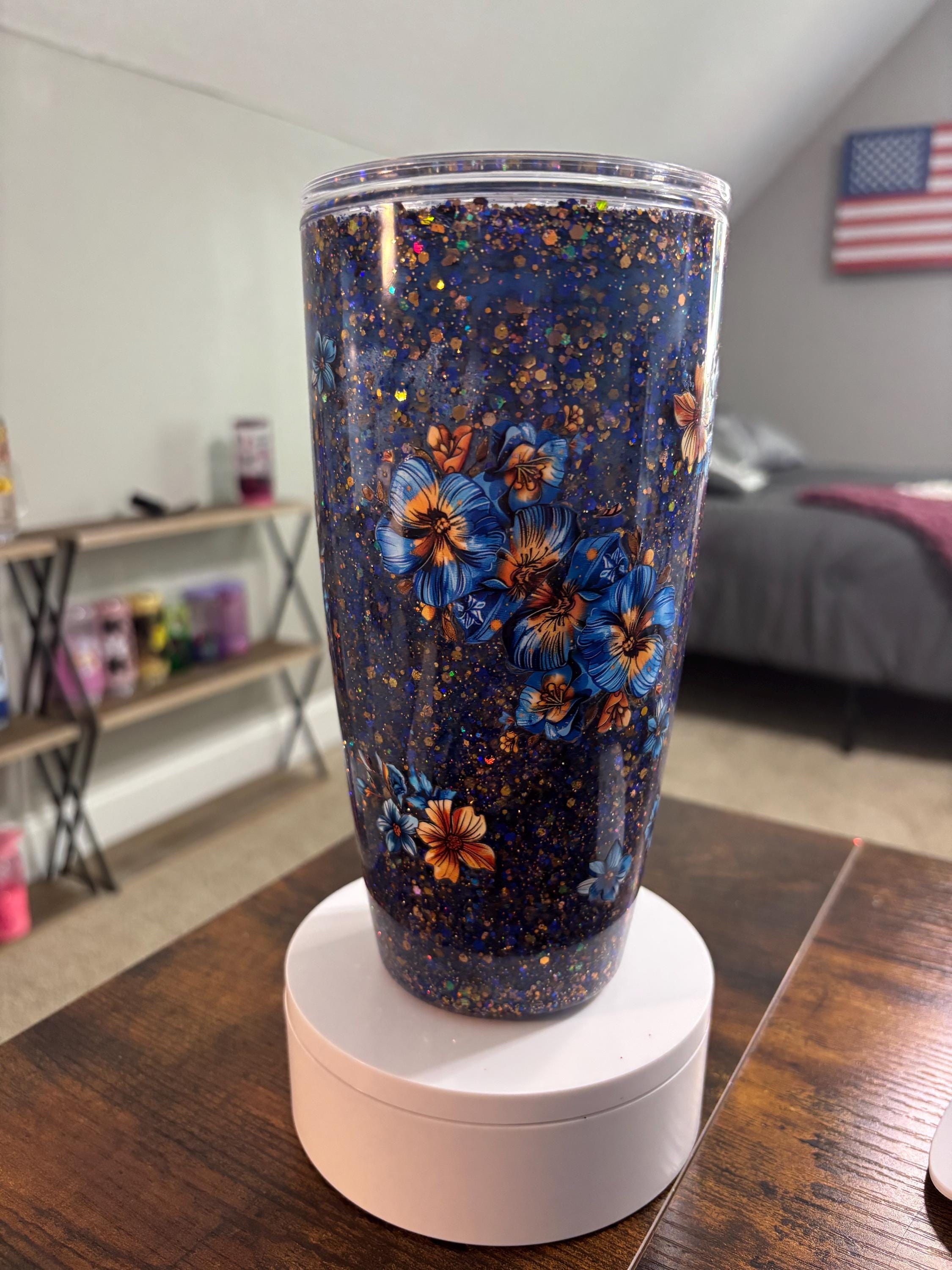 Western Fat Snow Globe Tumbler | 24oz Moonscape Cowgirl Cup | Rodeo Country Gift