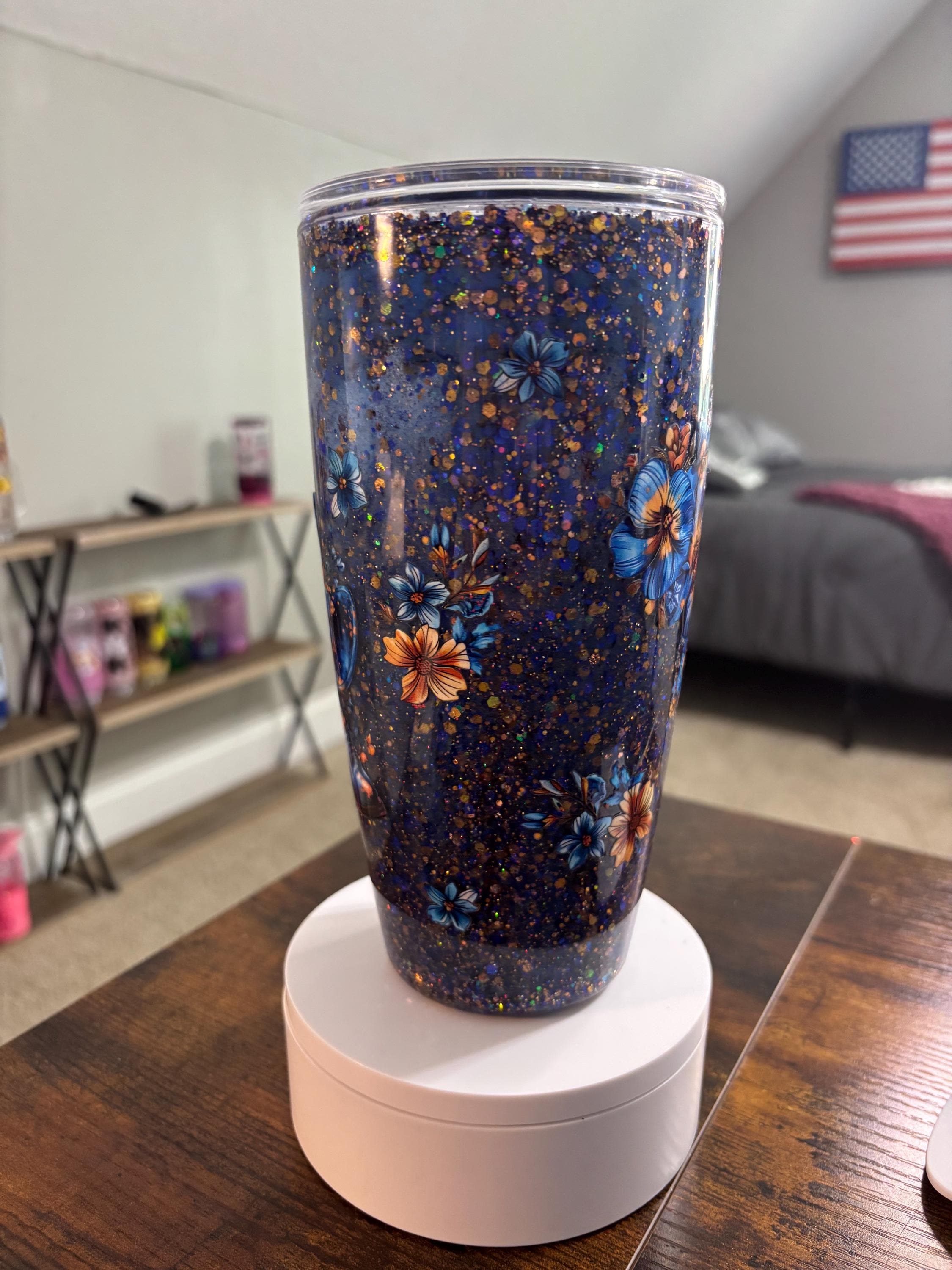 Western Fat Snow Globe Tumbler | 24oz Moonscape Cowgirl Cup | Rodeo Country Gift