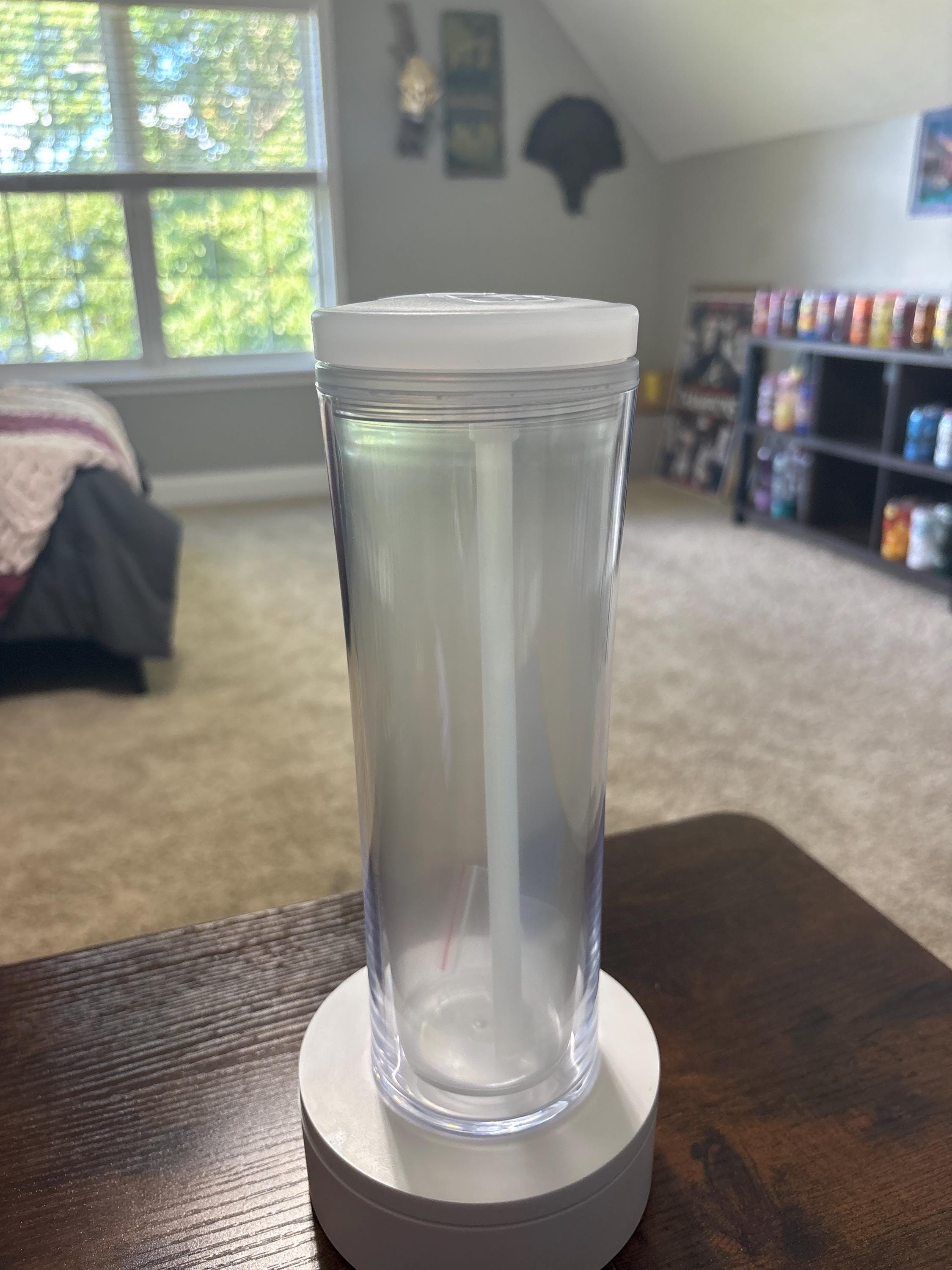 24oz Glow in the Dark Flip Top Snow Globe Tumbler | Spill Proof Glitter Shaker Cup