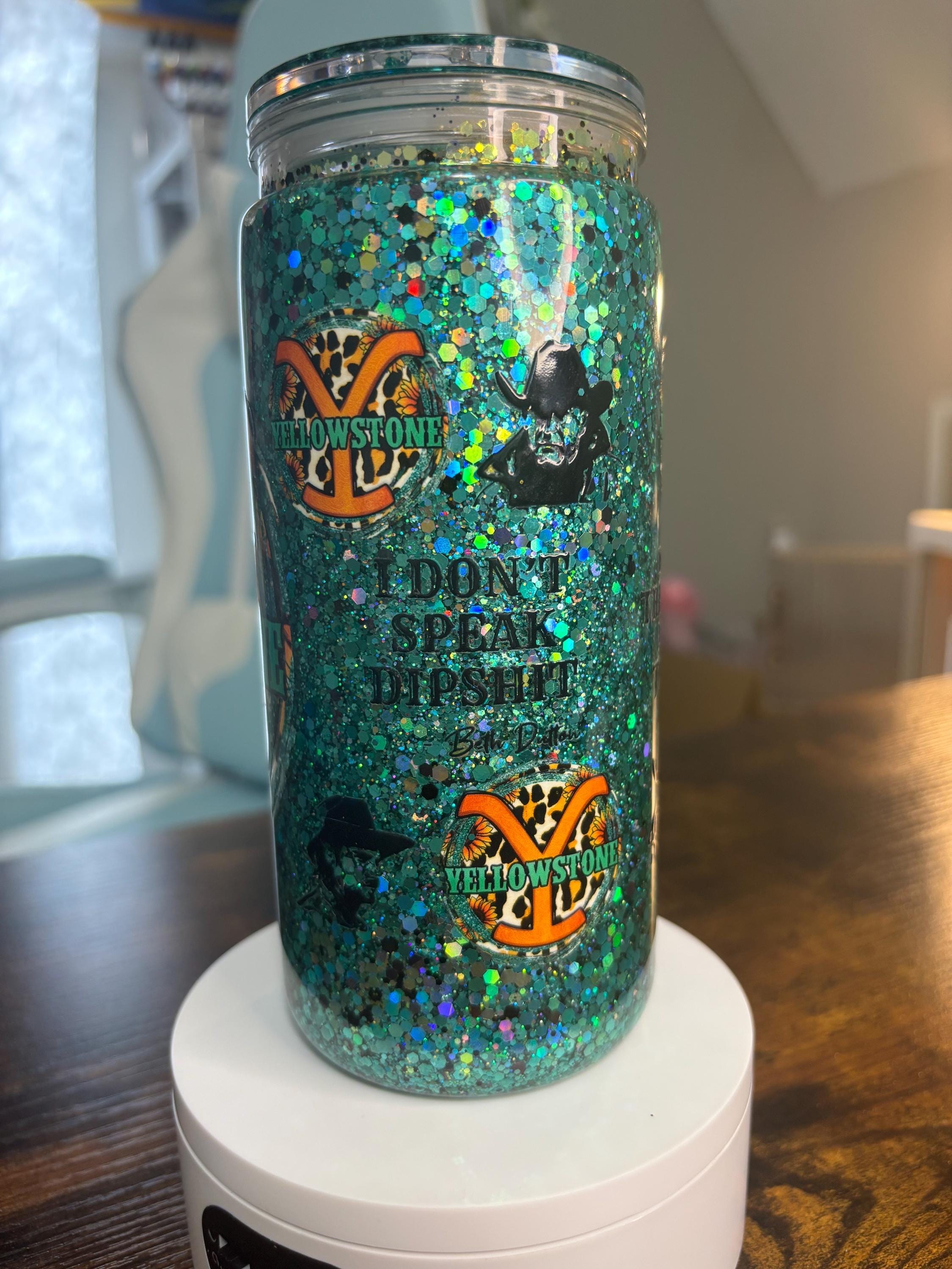 Yellowstone Snow Globe Tumbler | Handmade 20oz Acrylic Snowglobe Cup | Western Cowgirl Gift