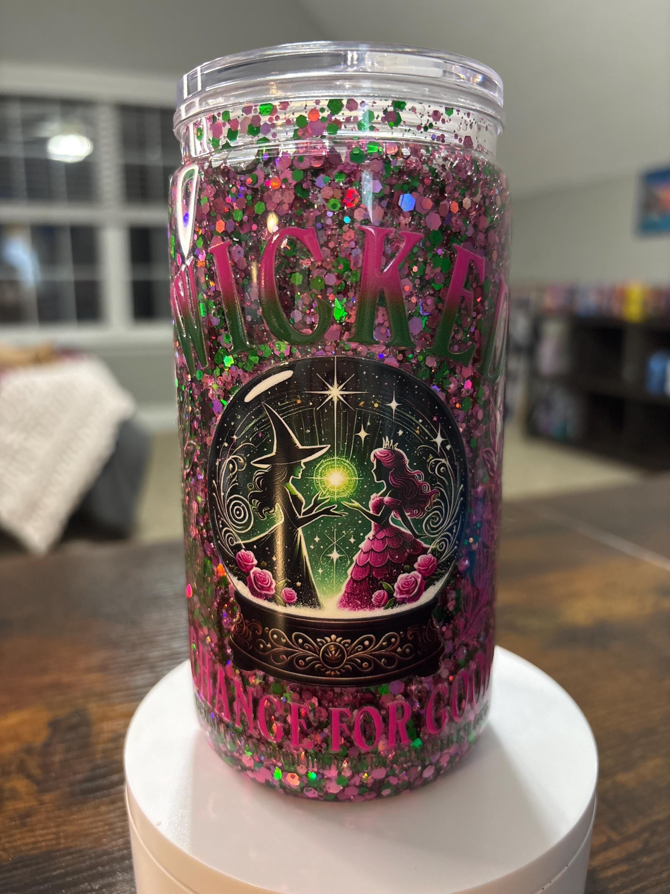 Wicked Change for Good Snow Globe Tumbler | Handmade Broadway Musical Fan Cup