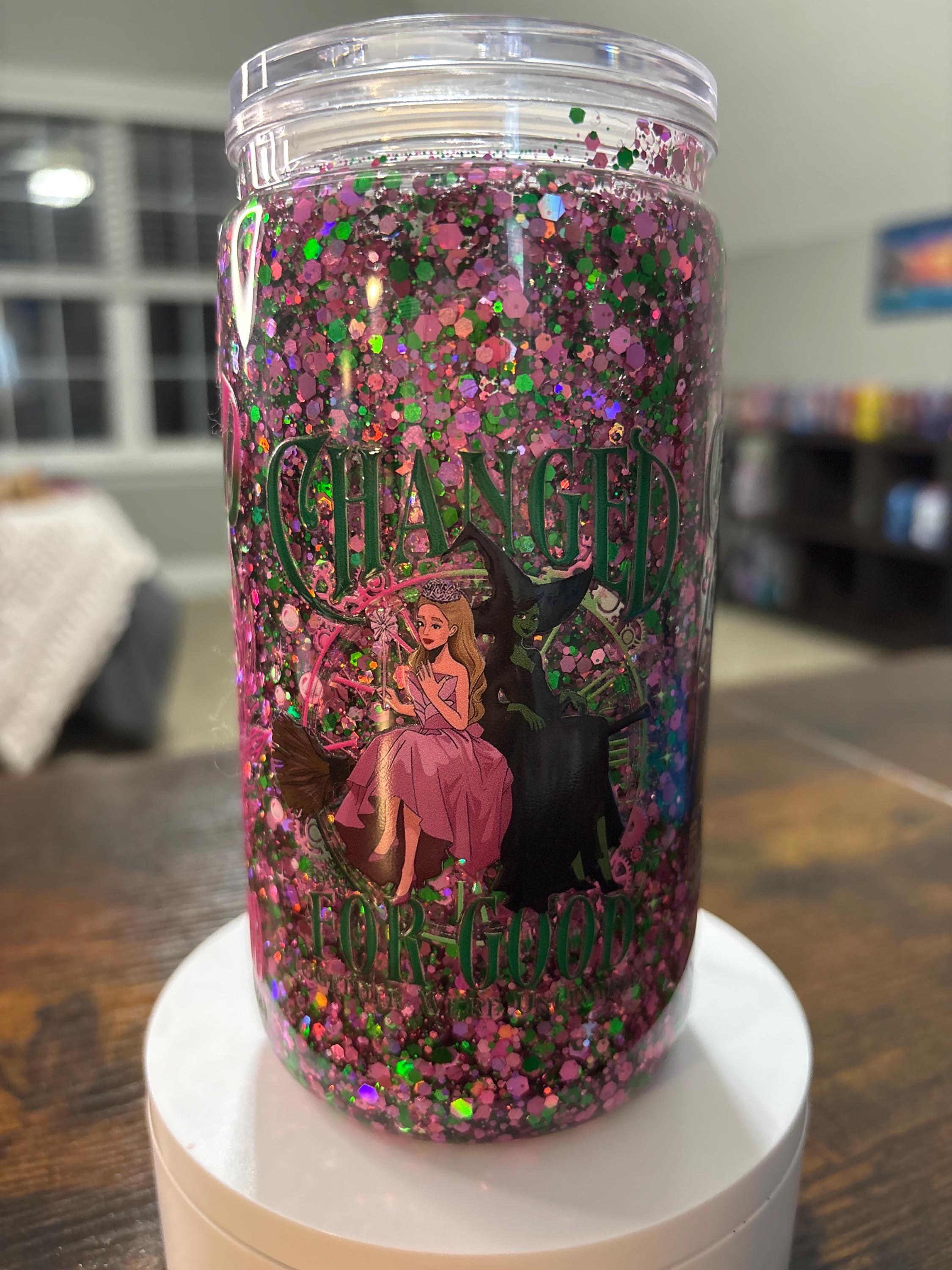 Wicked Change for Good Snow Globe Tumbler | Handmade Broadway Musical Fan Cup