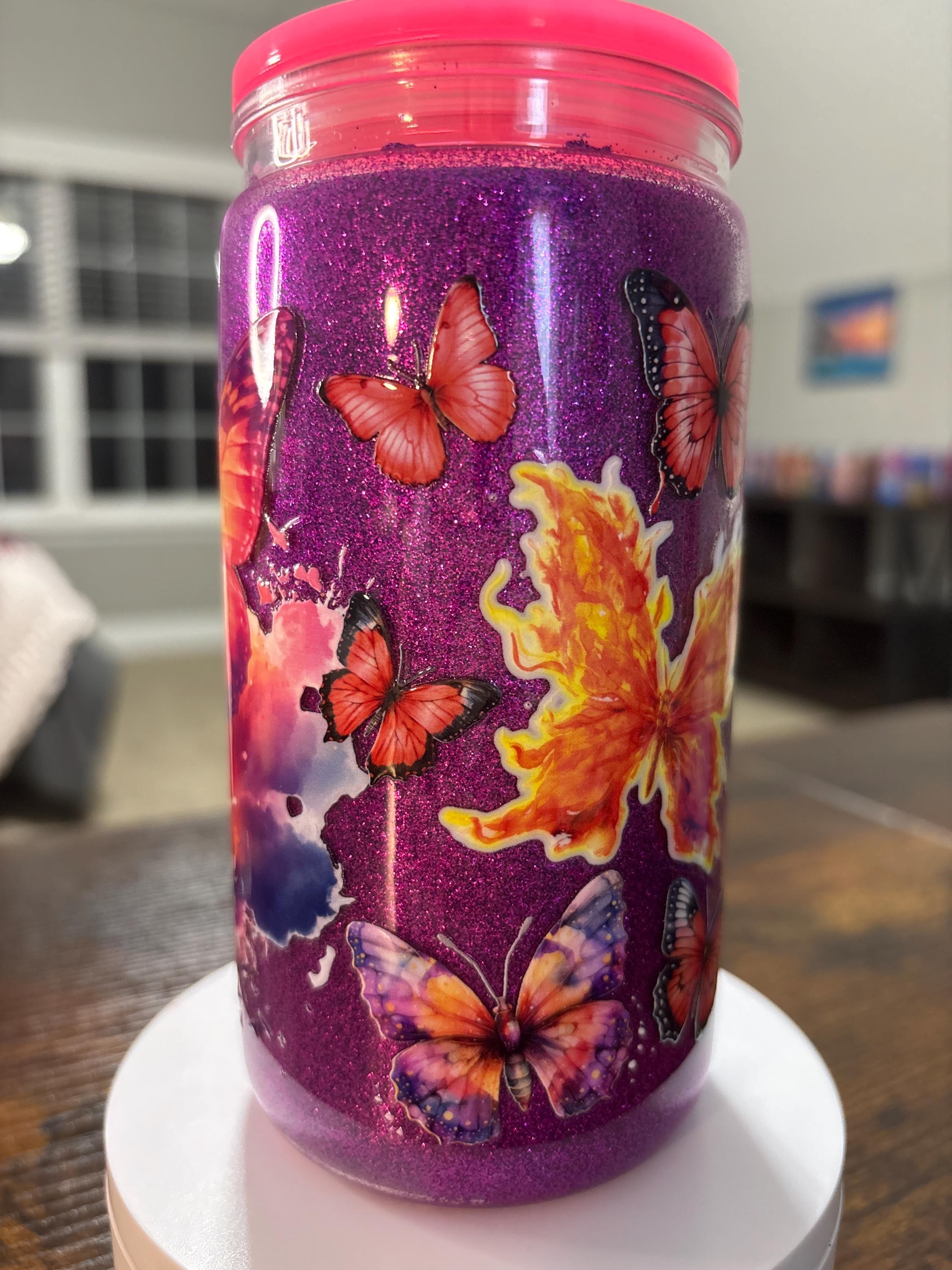 Rise Above the Storm Snow Globe Tumbler | Handmade Inspirational Faith Cup