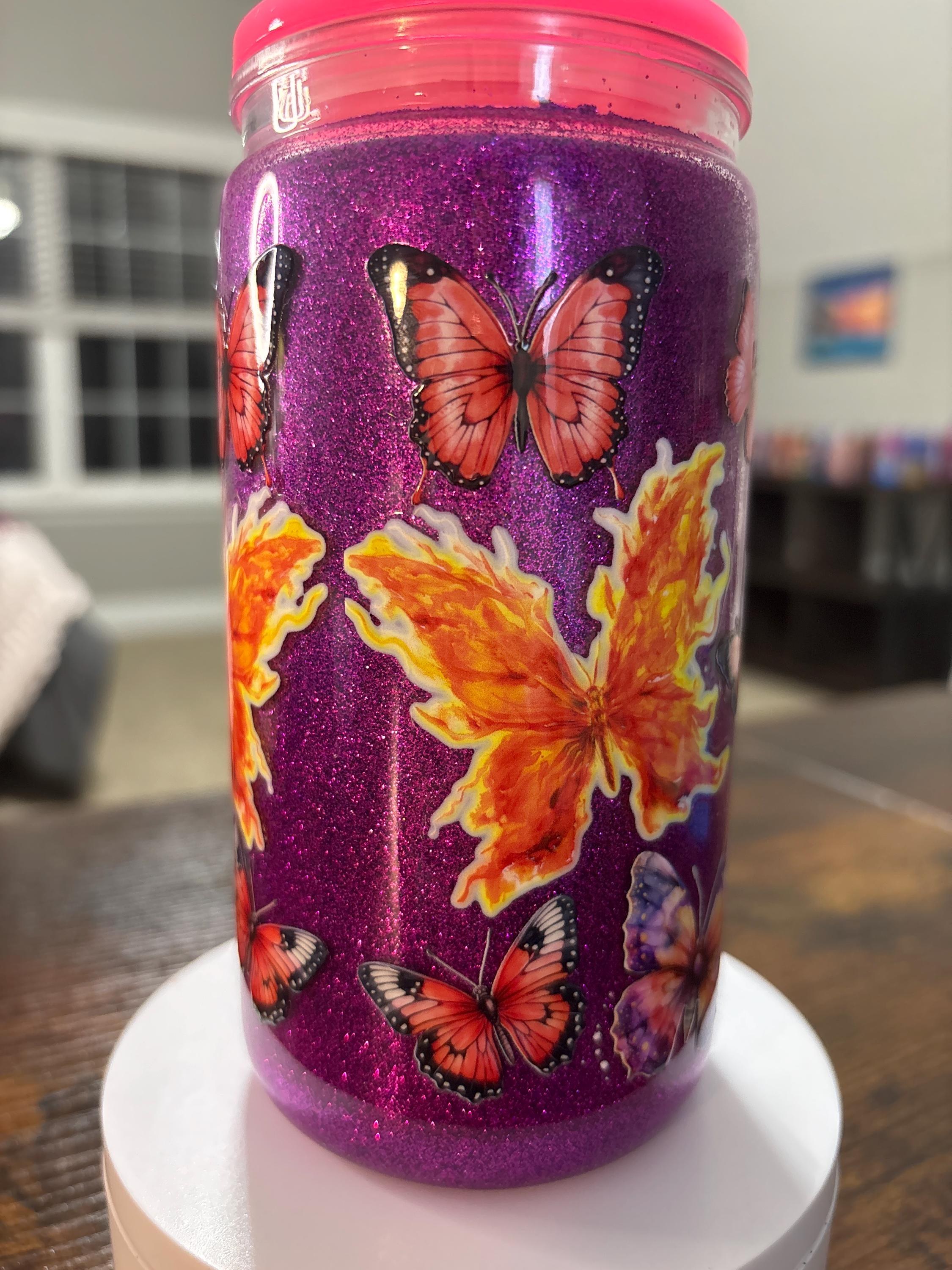 Rise Above the Storm Snow Globe Tumbler | Handmade Inspirational Faith Cup