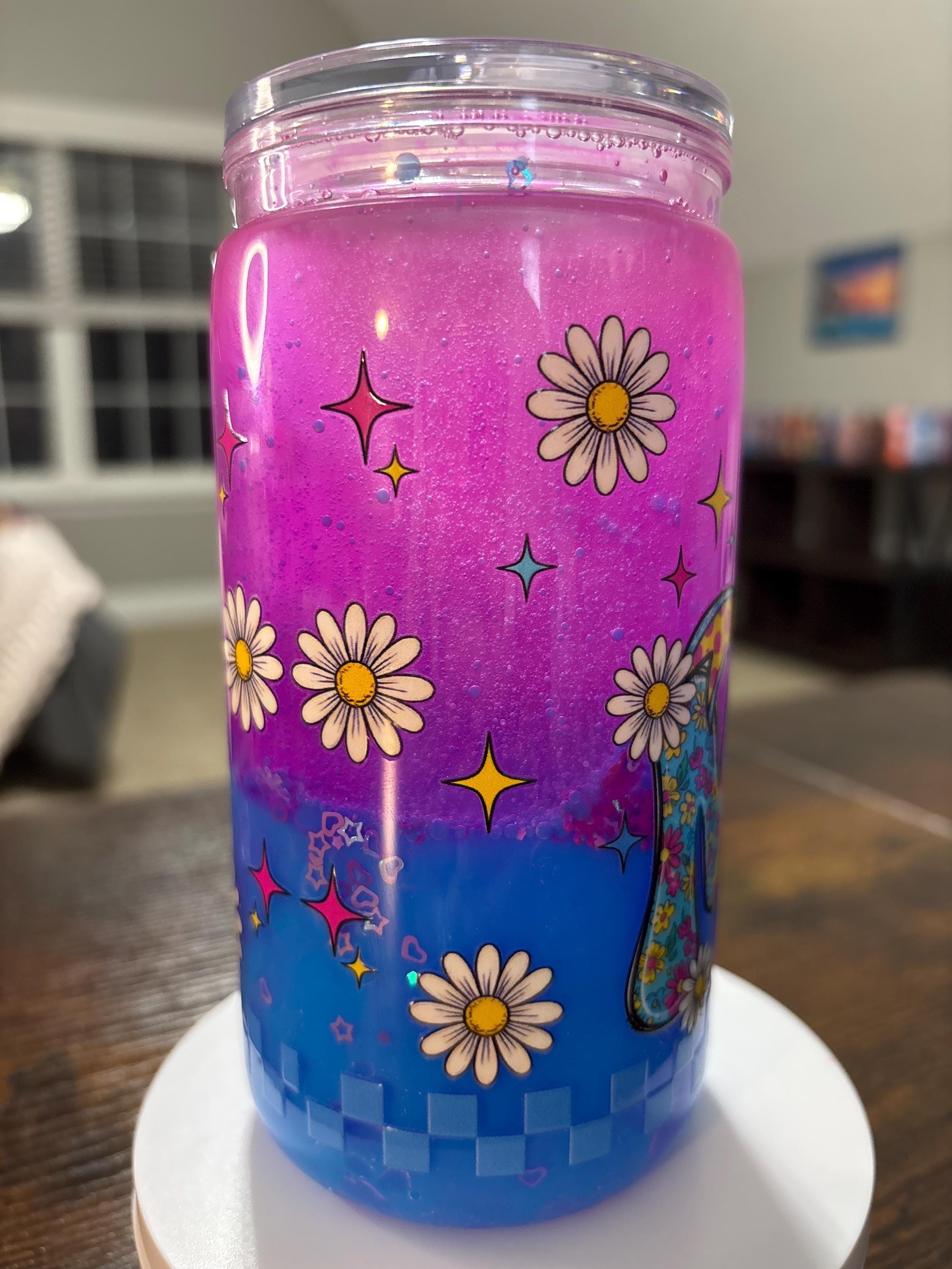 Mama Daisies Snow Globe Tumbler | Handmade Floral Mom Cup | Mother’s Day Gift