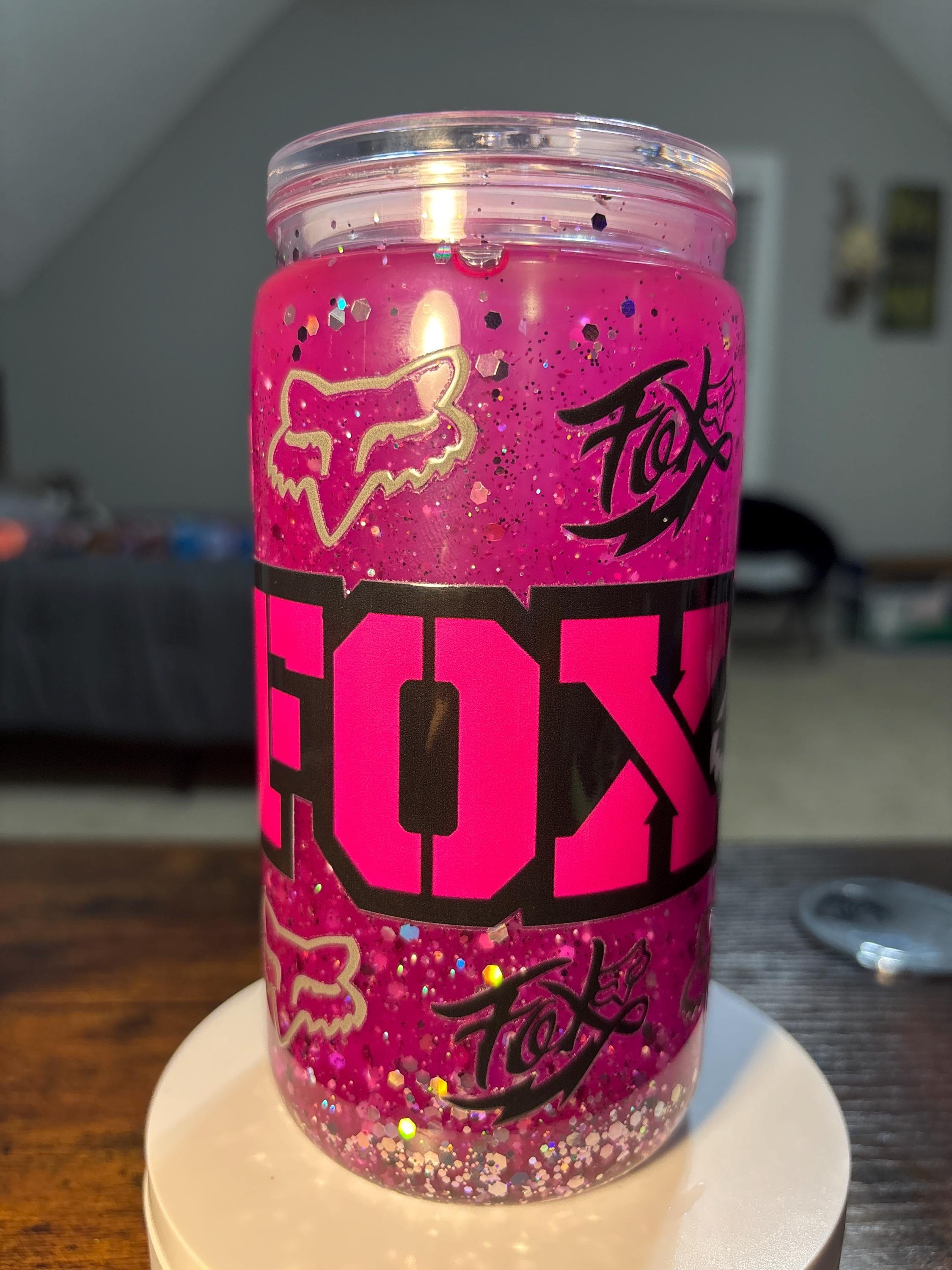 Motocross Snow Globe Tumbler | Handmade 16oz Acrylic Racing Fan Cup | Dirt Bike Gift