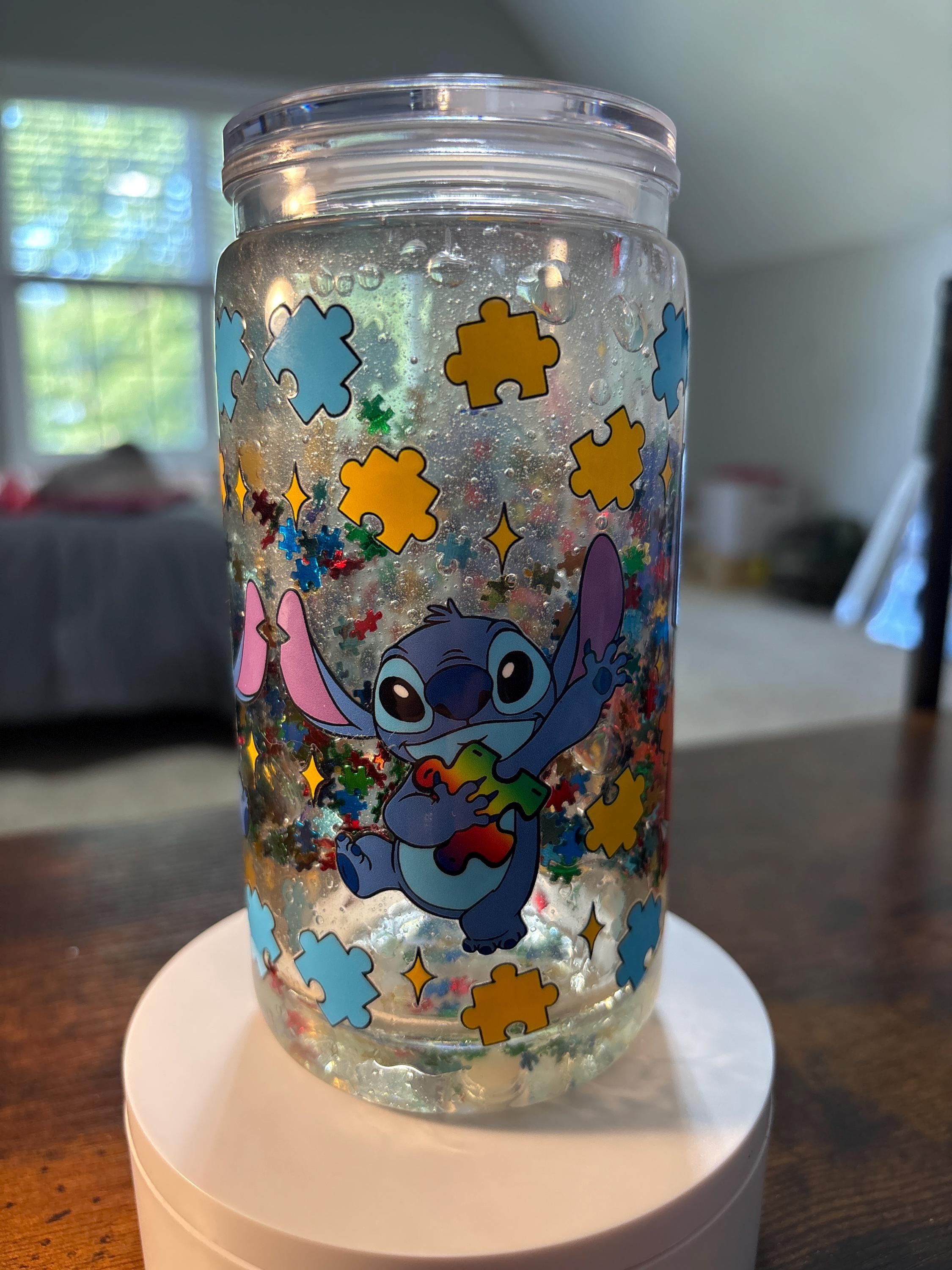 Be Kind Snow Globe Tumbler | Handmade 16oz Acrylic Snowglobe Cup | Autism Awareness Gift