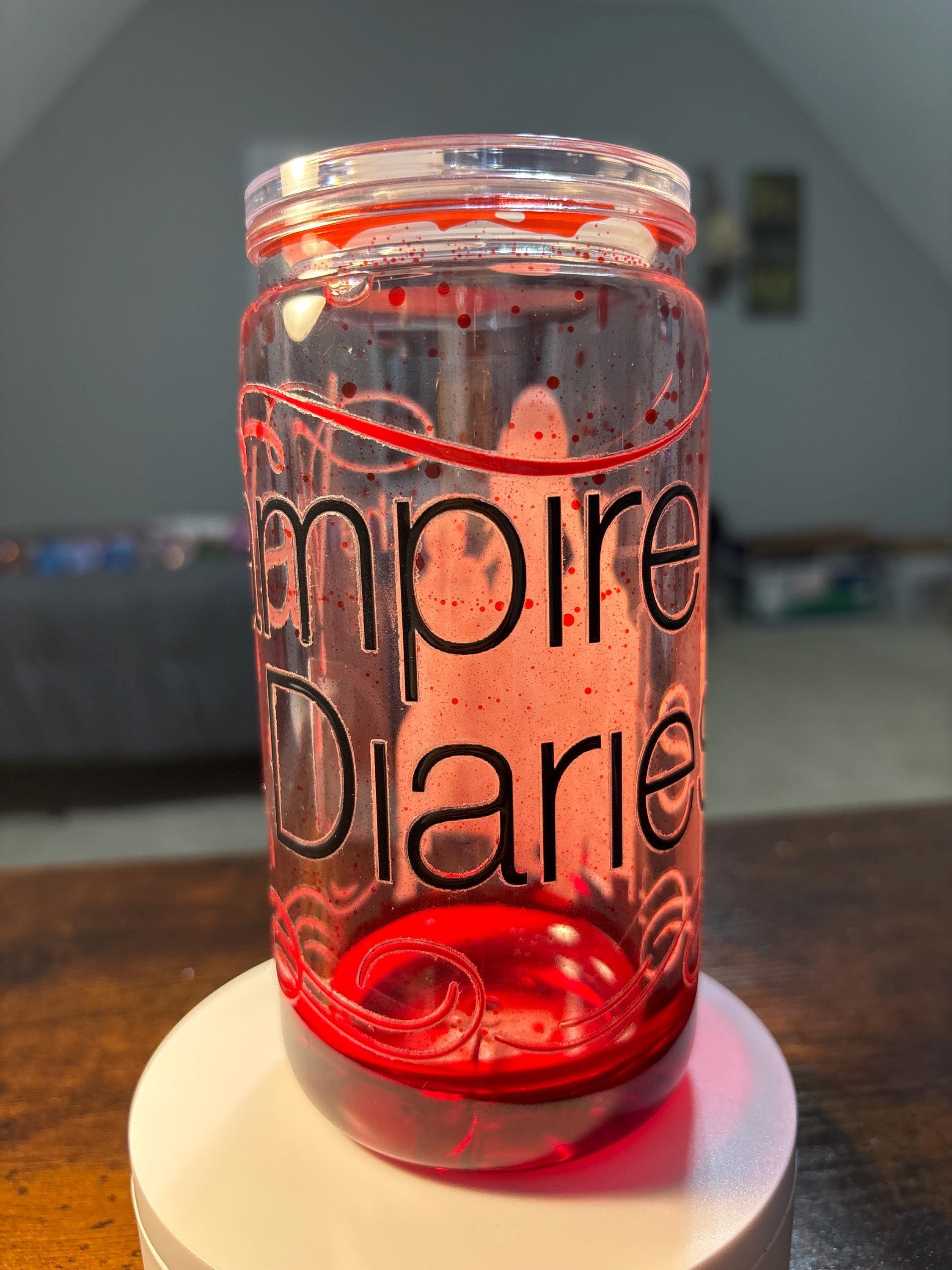 Vampire Diaries Snow Globe Tumbler | Handmade 16oz Acrylic Fandom Cup | Gift for Her