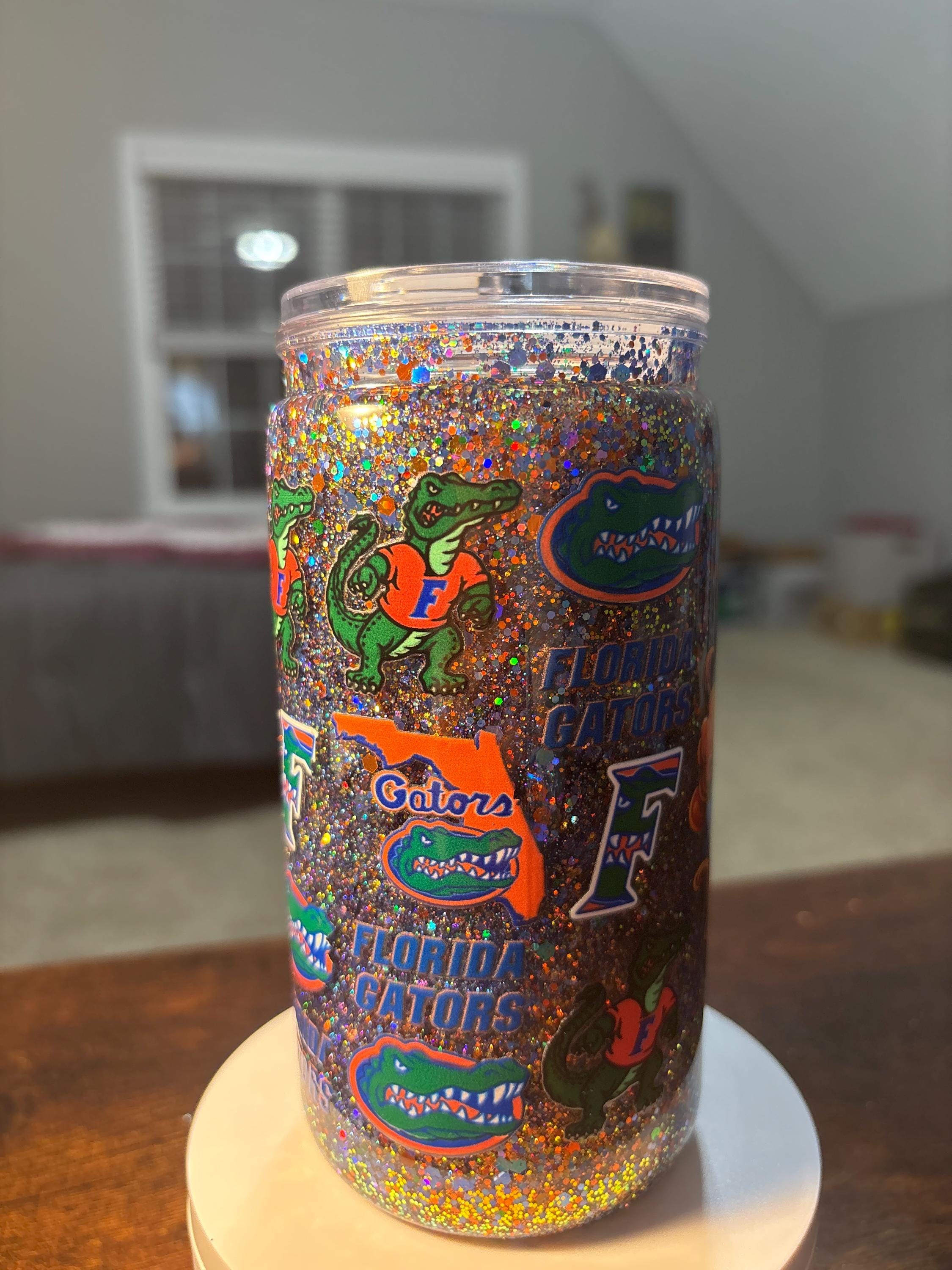 Florida Gators Snow Globe Tumbler | Handmade 16oz Acrylic Football Fan Cup | Gameday Gift