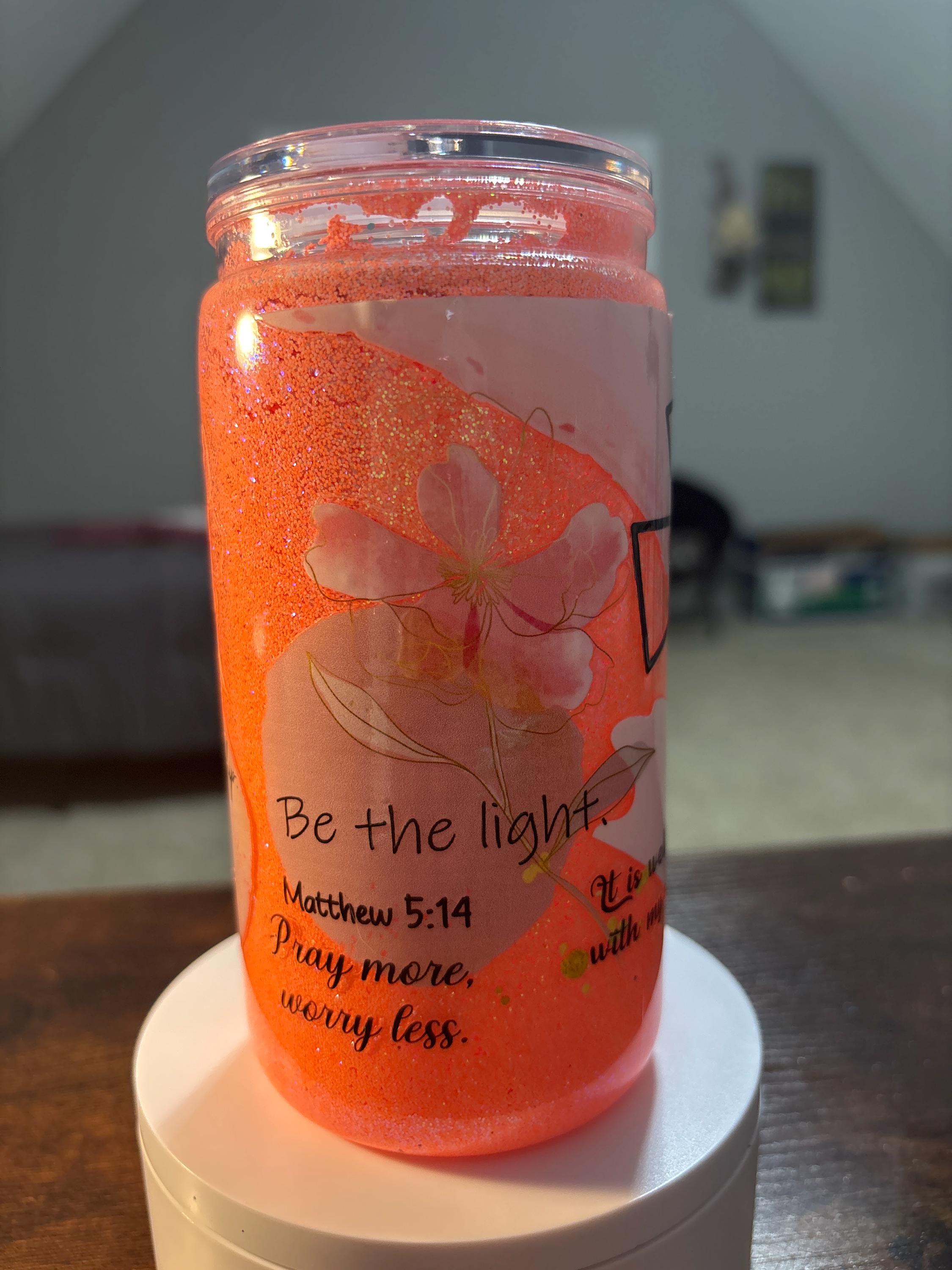 Walk By Faith Not By Sight Snow Globe Tumbler | 16oz Handmade Bible Verse Cup
