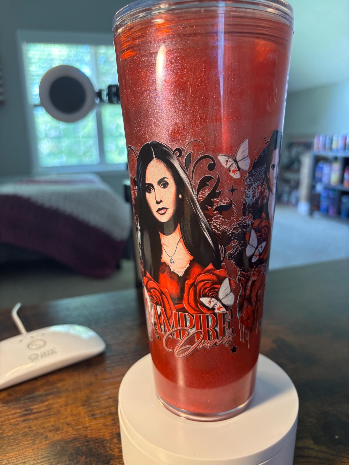 Vampire Diaries Cateye Snow Globe Tumbler | 24oz Handmade Fandom Cup | Gothic Gift