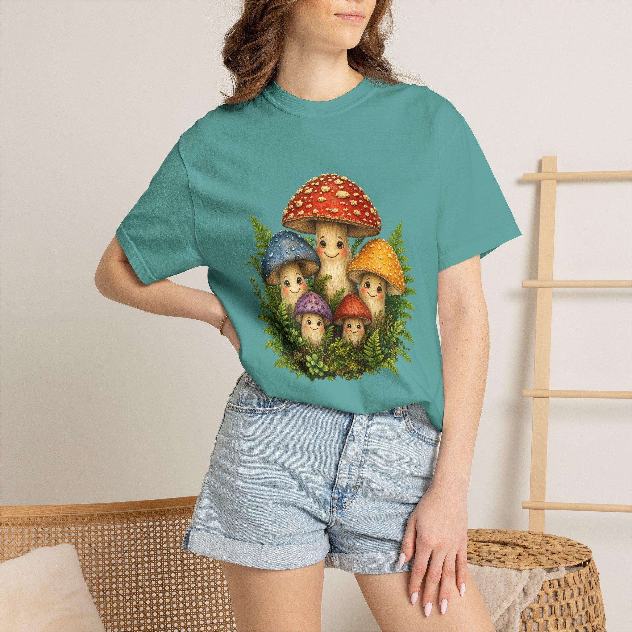 Mushroom T-Shirt Hand Drawn, Cottagecore Fungi Tee, Nature Gift, view 4
