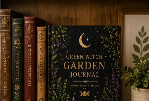 Herb Garden Journal, Green Witch Plant Hardcover Notebook, Gift for Gardener, view 10
