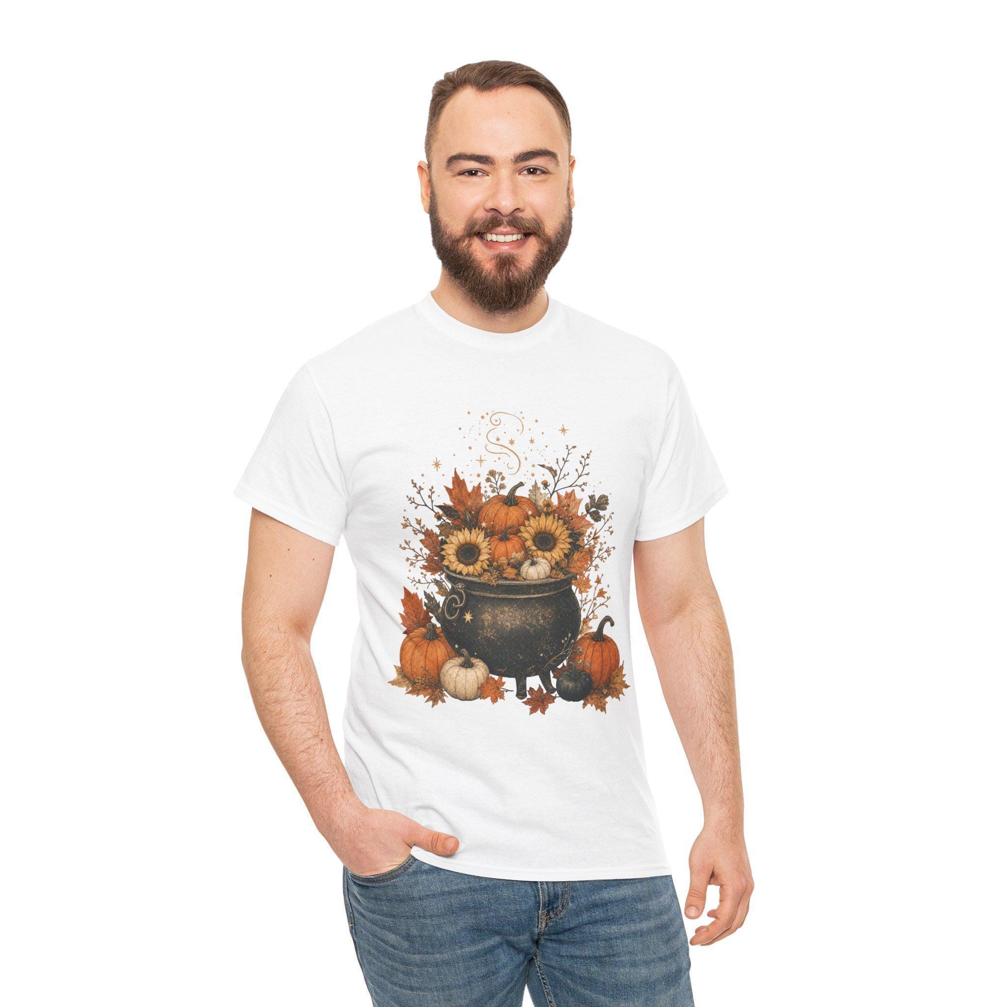 Pumpkin Witch Shirt, Cauldron Fall tee, Cozy Autumn Halloween Gift, view 9