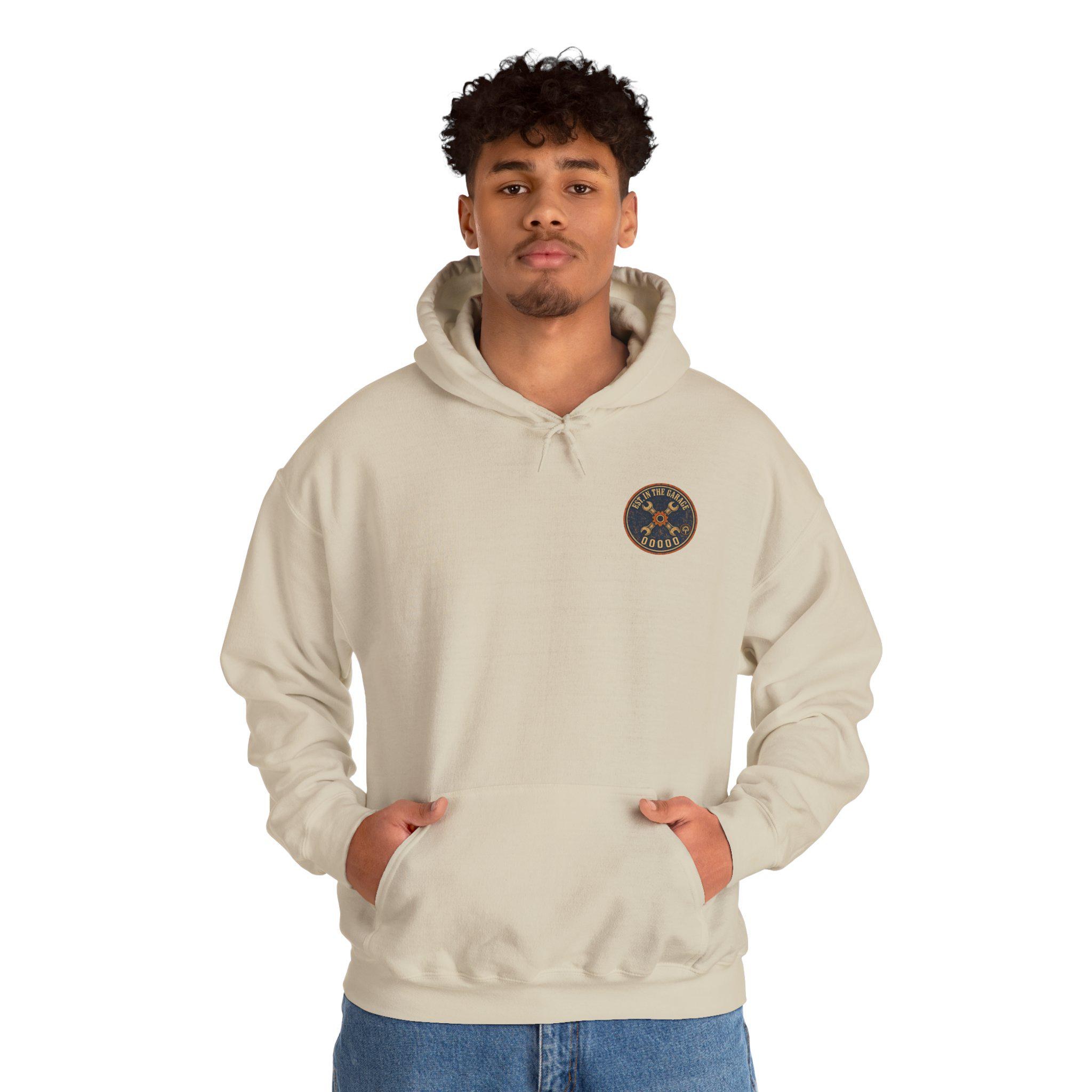 Mechanic Hoodie, Grease Grit Garage Pullover Sweatshirt, Gift for Him, view 12