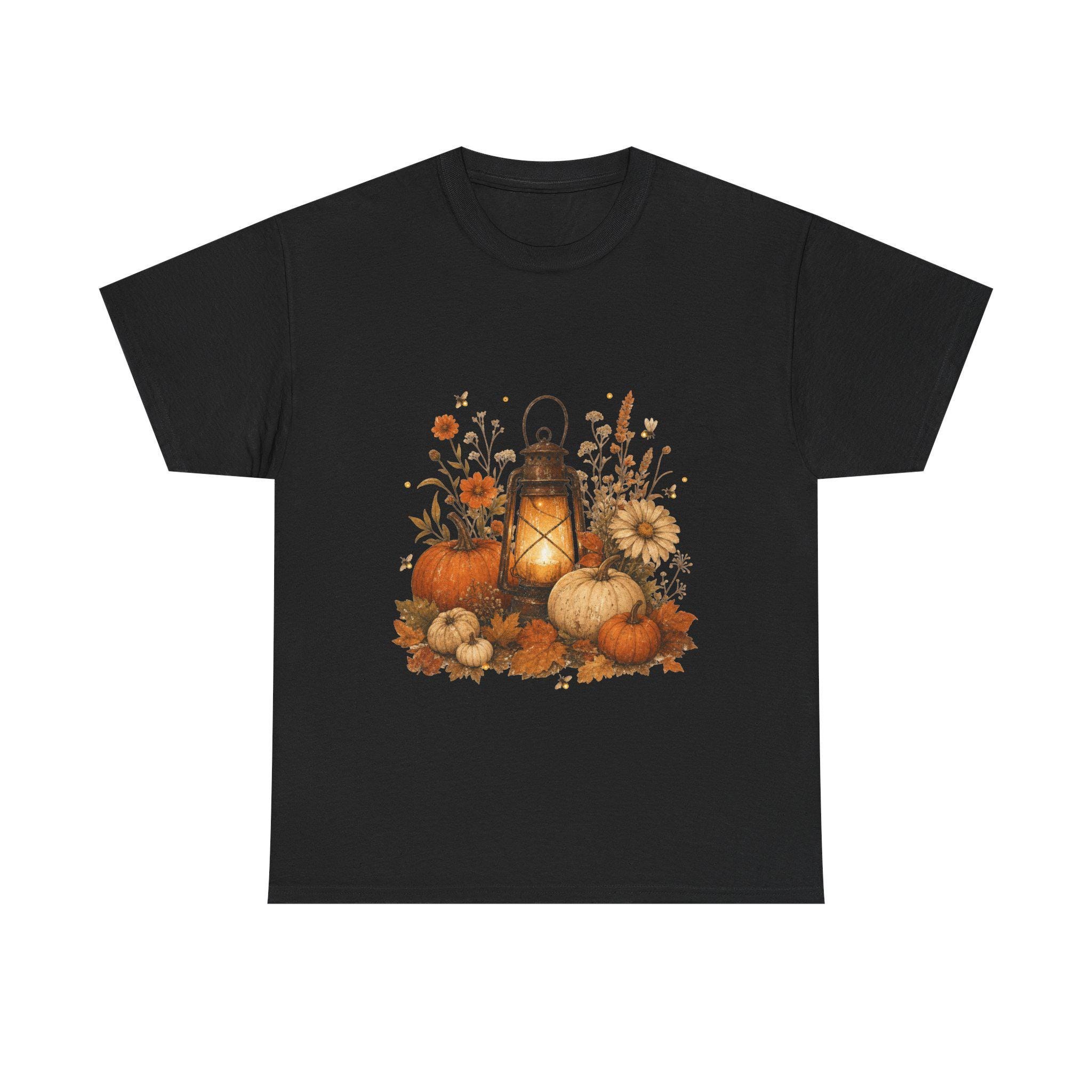 Vintage Pumpkin T-Shirt, Autumn Lantern Fall Tee, Cotton Halloween Shirt, view 4