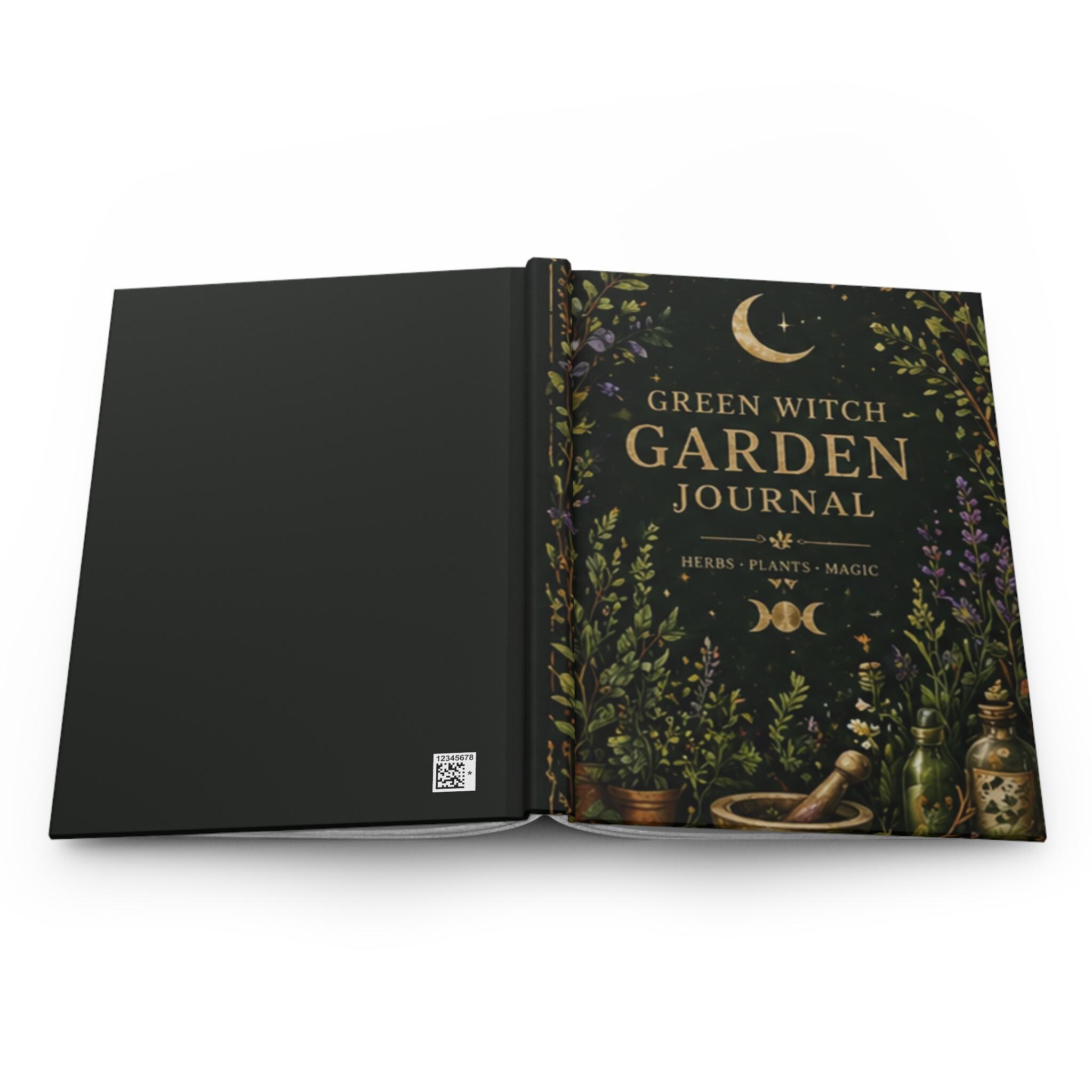 Herb Garden Journal, Green Witch Plant Hardcover Notebook, Gift for Gardener, view 7