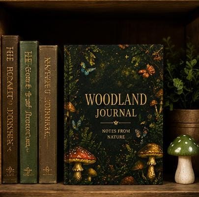 Mushroom Forest Journal, Woodland Nature Hardcover Notebook, Gift, view 4