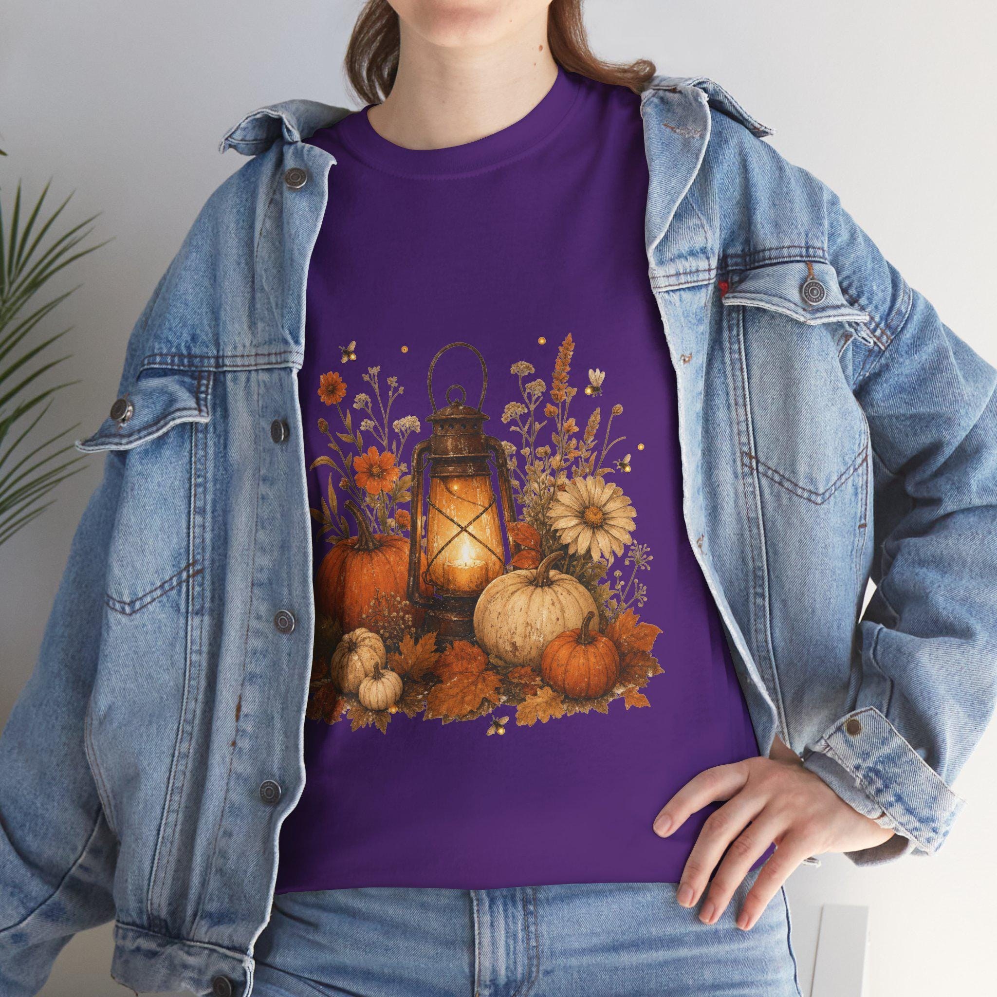 Vintage Pumpkin T-Shirt, Autumn Lantern Fall Tee, Cotton Halloween Shirt, view 19