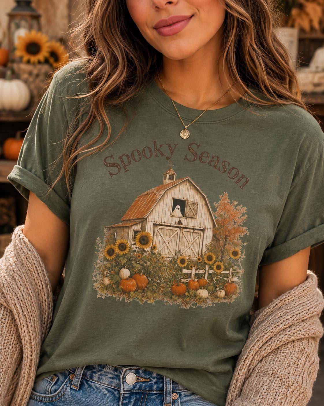 Sunflower Pumpkin Shirt, Fall Farmhouse Tee, Cozy Autumn Halloween Gift
