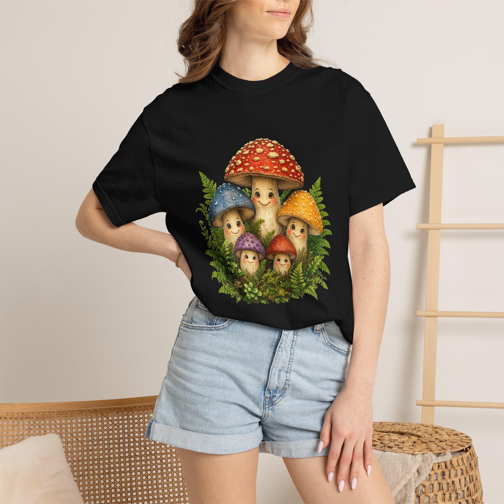 Mushroom T-Shirt Hand Drawn, Cottagecore Fungi Tee, Nature Gift, view 6
