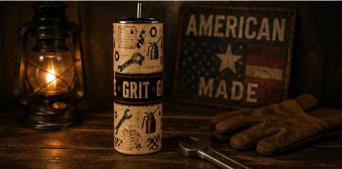 Mechanic Tumbler,Grease Grit Gasoline 20oz Cup with Straw, Automotive Gift, view 5