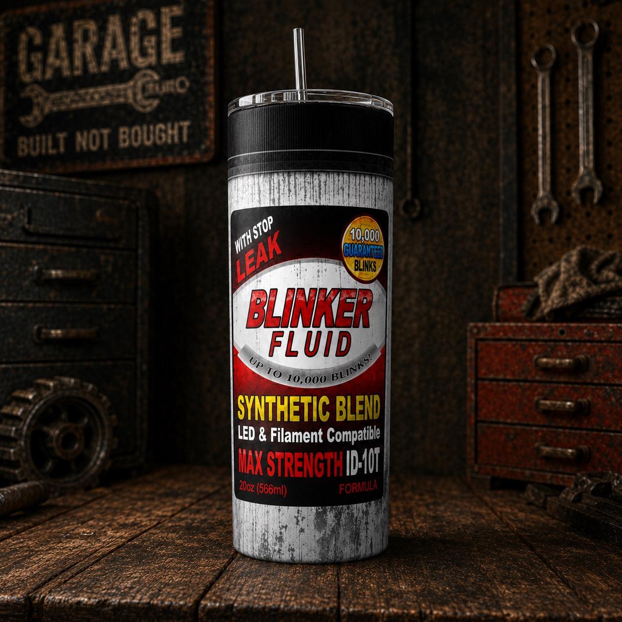 Blinker Fluid Tumbler | Funny Mechanic Gift, Insulated Stainless Steel Cup