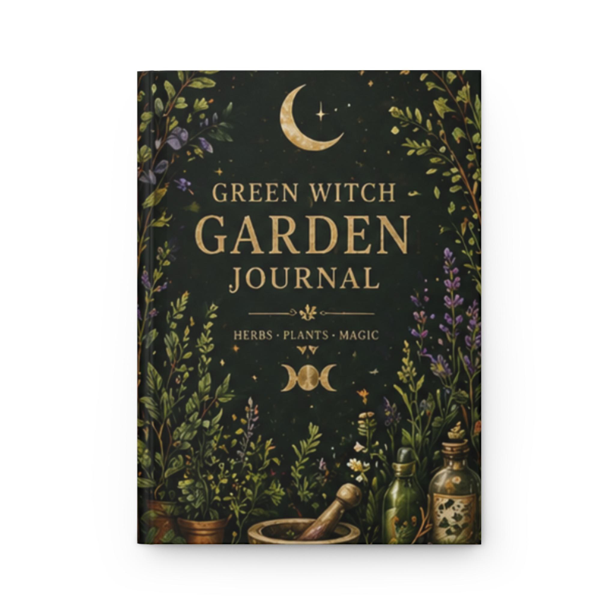 Herb Garden Journal, Green Witch Plant Hardcover Notebook, Gift for Gardener, view 3