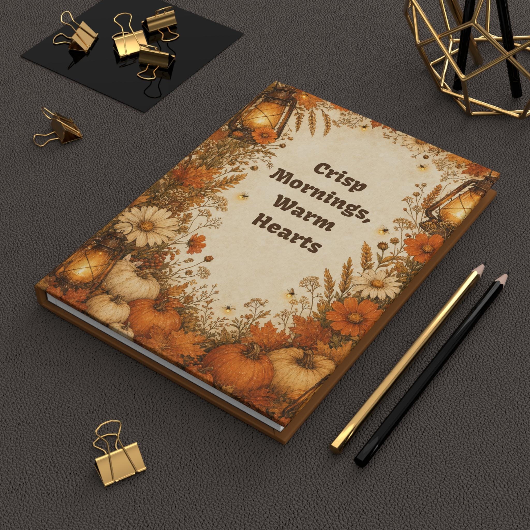 Autumn Pumpkin Floral Journal,Hardcover Fall Notebook, Cozy Gift for Her, view 4