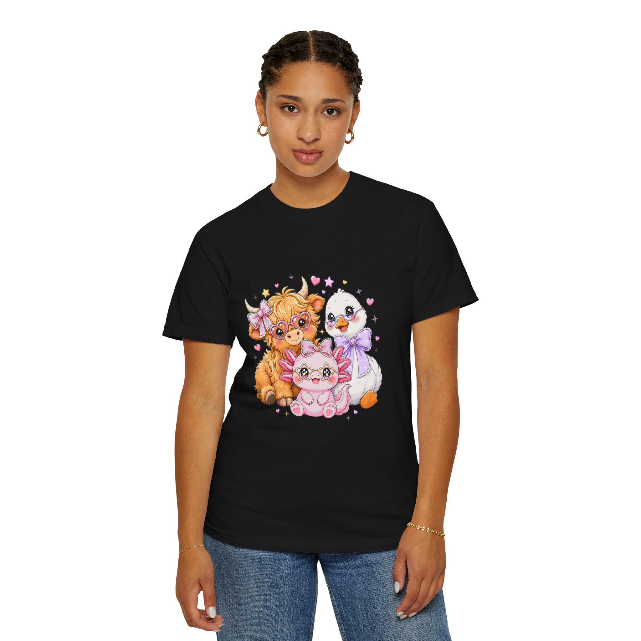 Farm Animal T-Shirt, Pastel Cow Chick Kitten Tee, Cute Cottagecore Gift, view 14