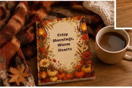 Autumn Pumpkin Floral Journal,Hardcover Fall Notebook, Cozy Gift for Her, view 11