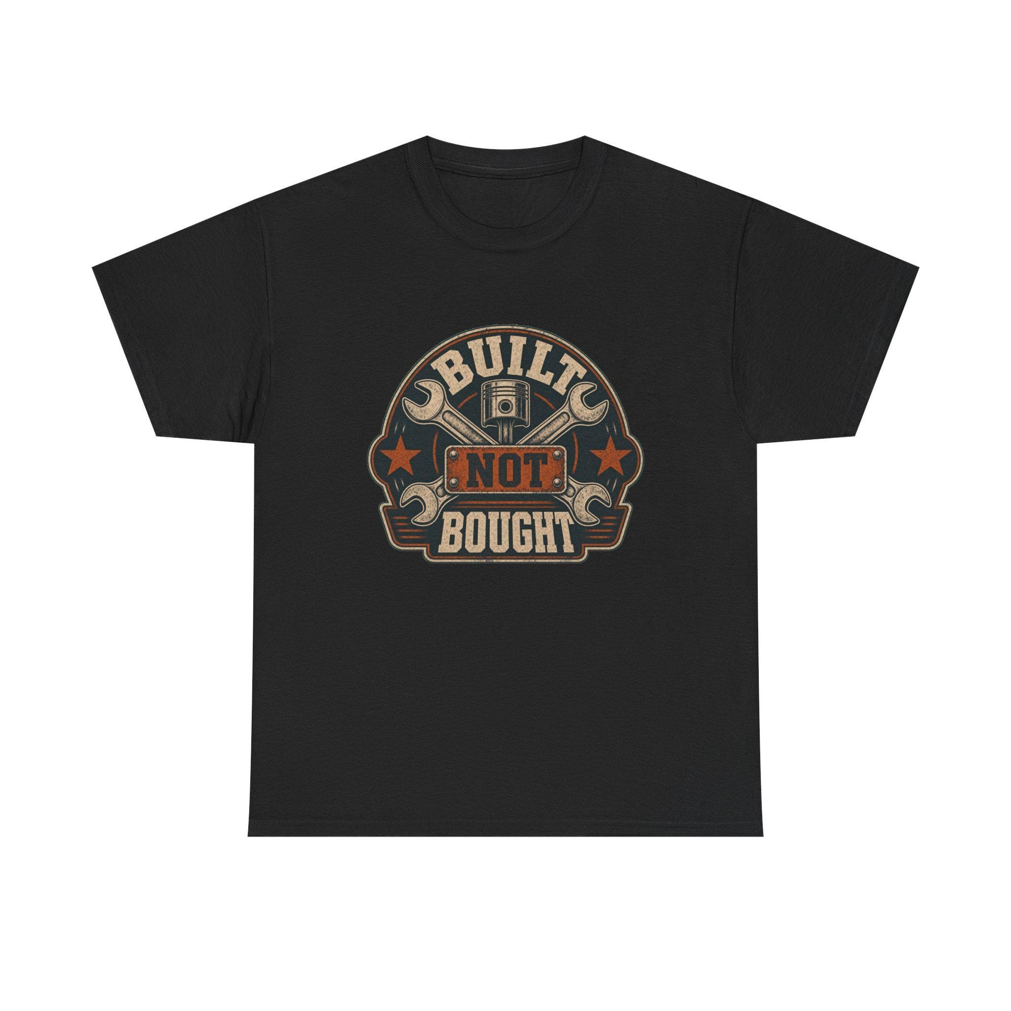Mechanic T-Shirt, Built Not Bought Shirt, Car Guy Gift, Gearhead Dad Gift, view 3