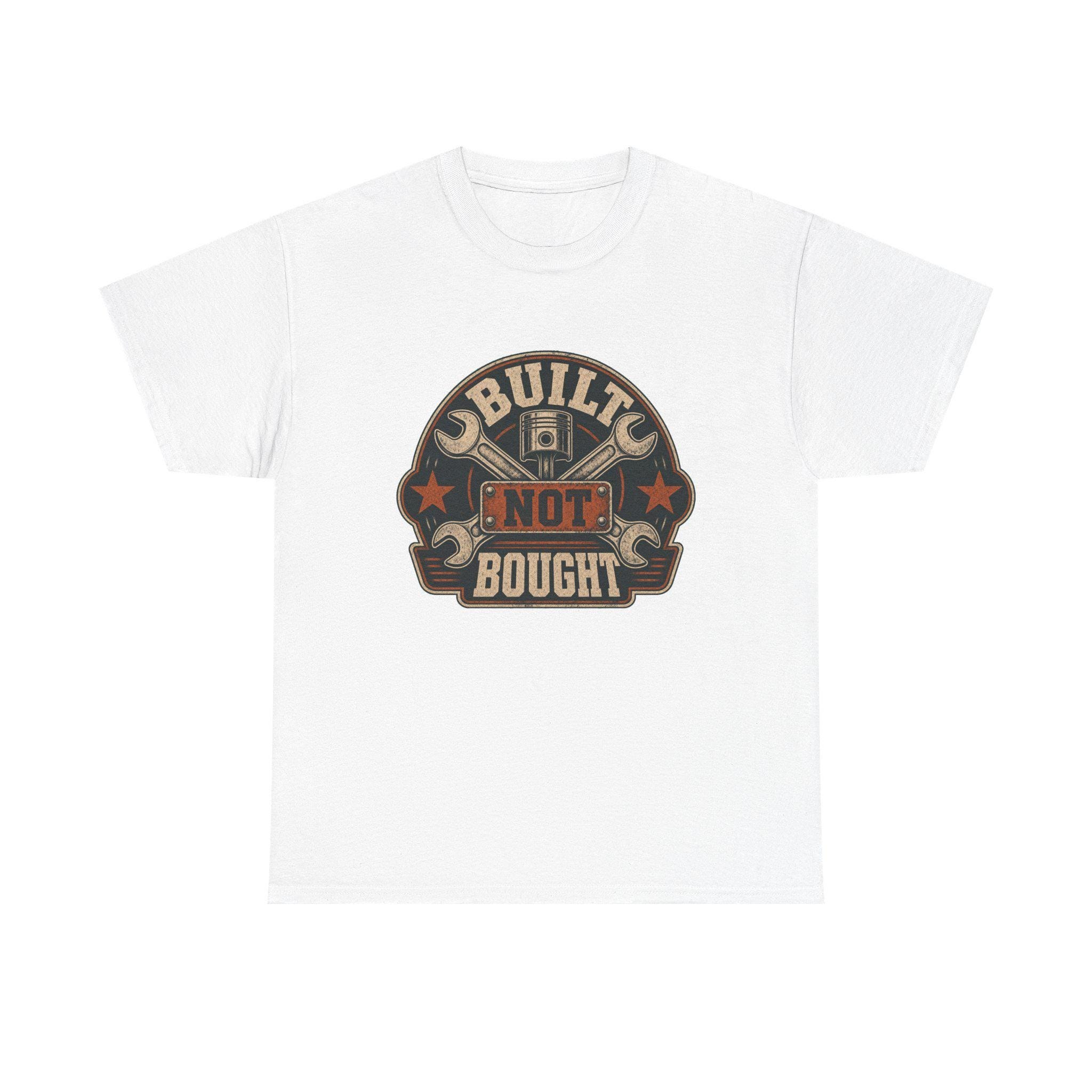 Mechanic T-Shirt, Built Not Bought Shirt, Car Guy Gift, Gearhead Dad Gift, view 2