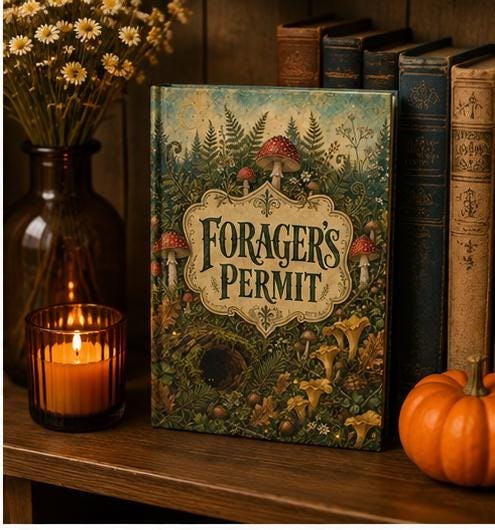 Mushroom Cottagecore Notebook,Forager's Permit Journal, Mushroom Forest Nature Gift, view 9