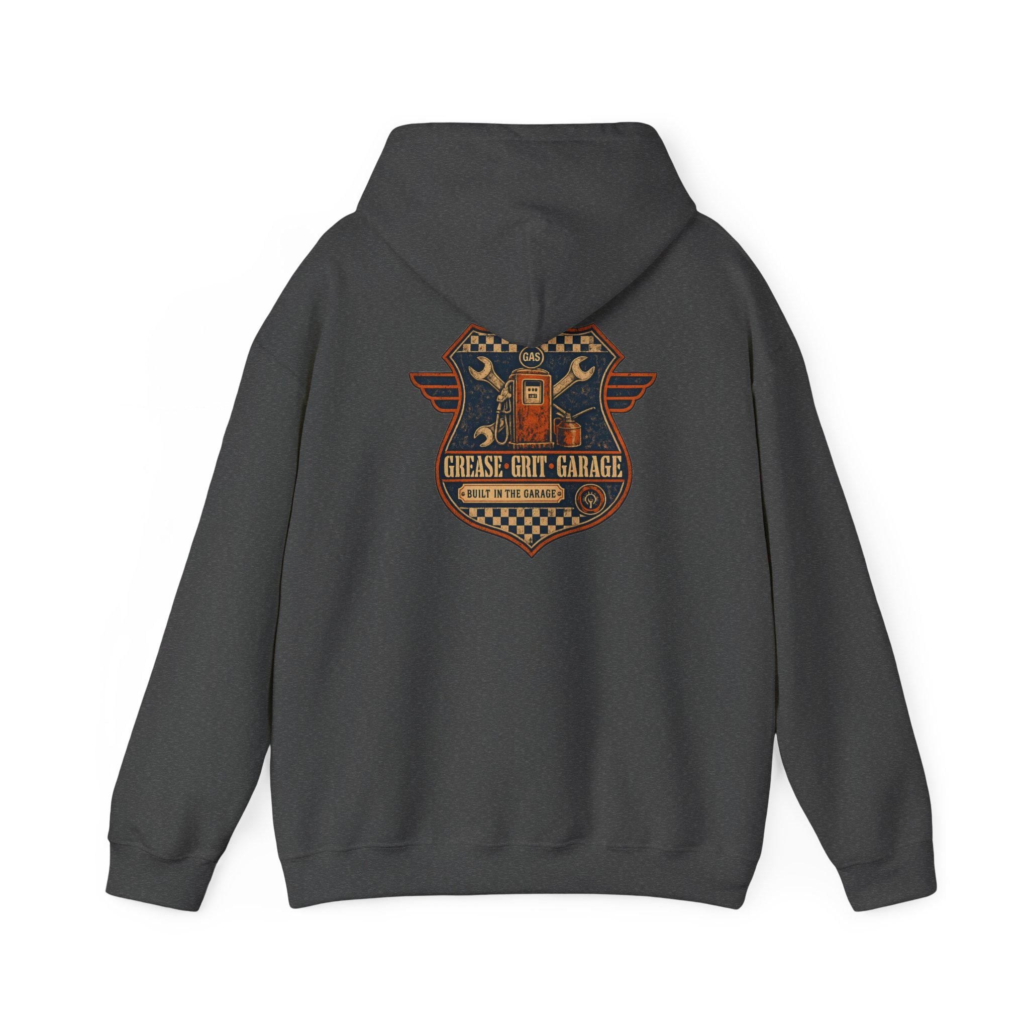 Mechanic Hoodie, Grease Grit Garage Pullover Sweatshirt, Gift for Him, view 9