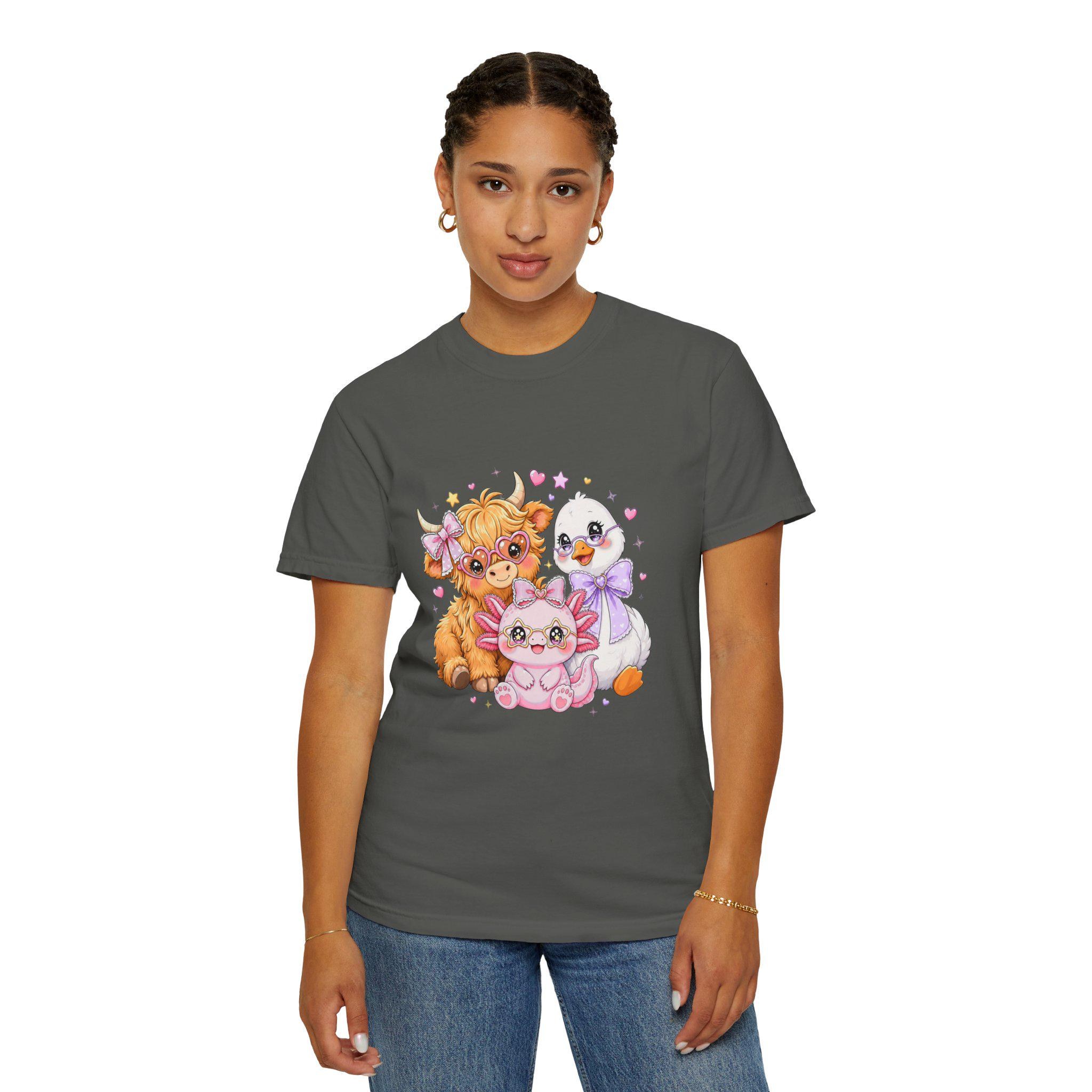 Farm Animal T-Shirt, Pastel Cow Chick Kitten Tee, Cute Cottagecore Gift, view 12