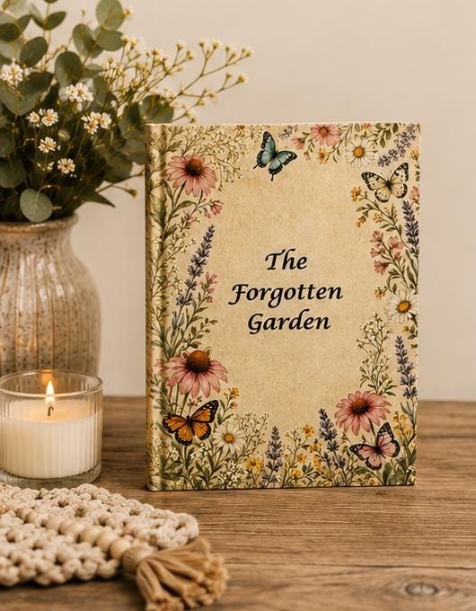 Botanical Floral Journal Hardcover, Vintage Butterfly Notebook for Women