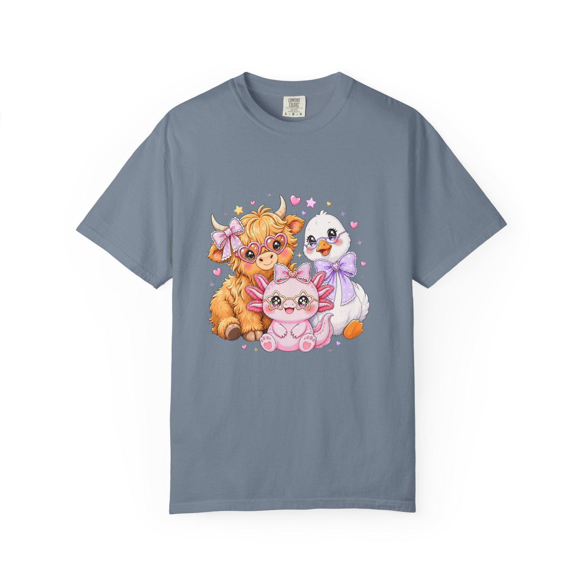Farm Animal T-Shirt, Pastel Cow Chick Kitten Tee, Cute Cottagecore Gift, view 6