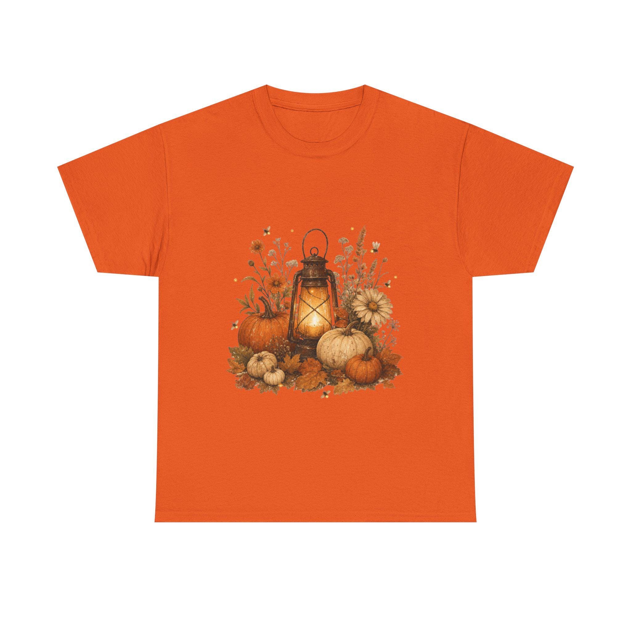 Vintage Pumpkin T-Shirt, Autumn Lantern Fall Tee, Cotton Halloween Shirt, view 6