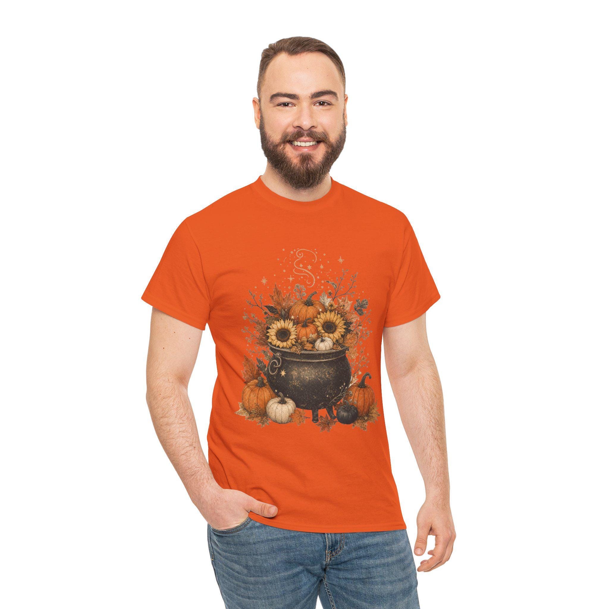Pumpkin Witch Shirt, Cauldron Fall tee, Cozy Autumn Halloween Gift, view 12