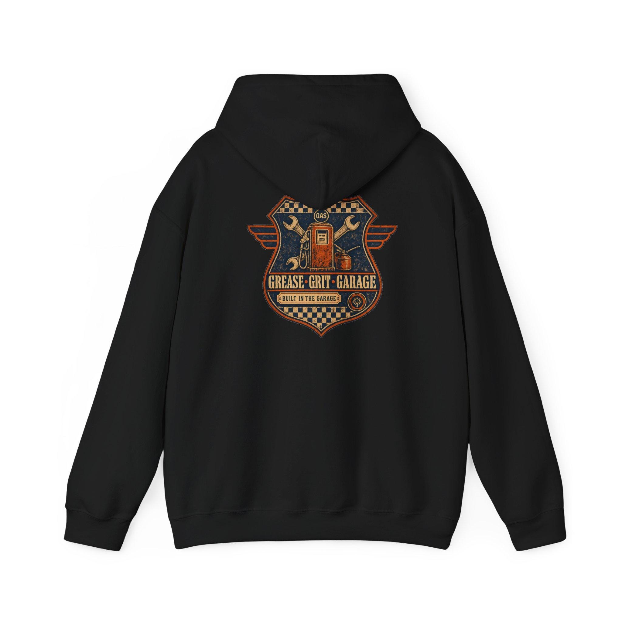 Mechanic Hoodie, Grease Grit Garage Pullover Sweatshirt, Gift for Him, view 5
