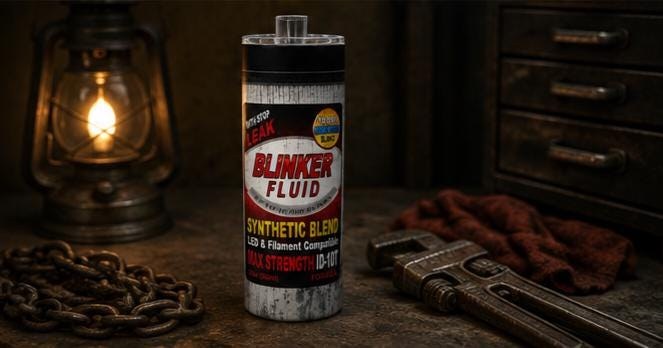 Blinker Fluid Tumbler | Funny Mechanic Gift, Insulated Stainless Steel Cup, view 6